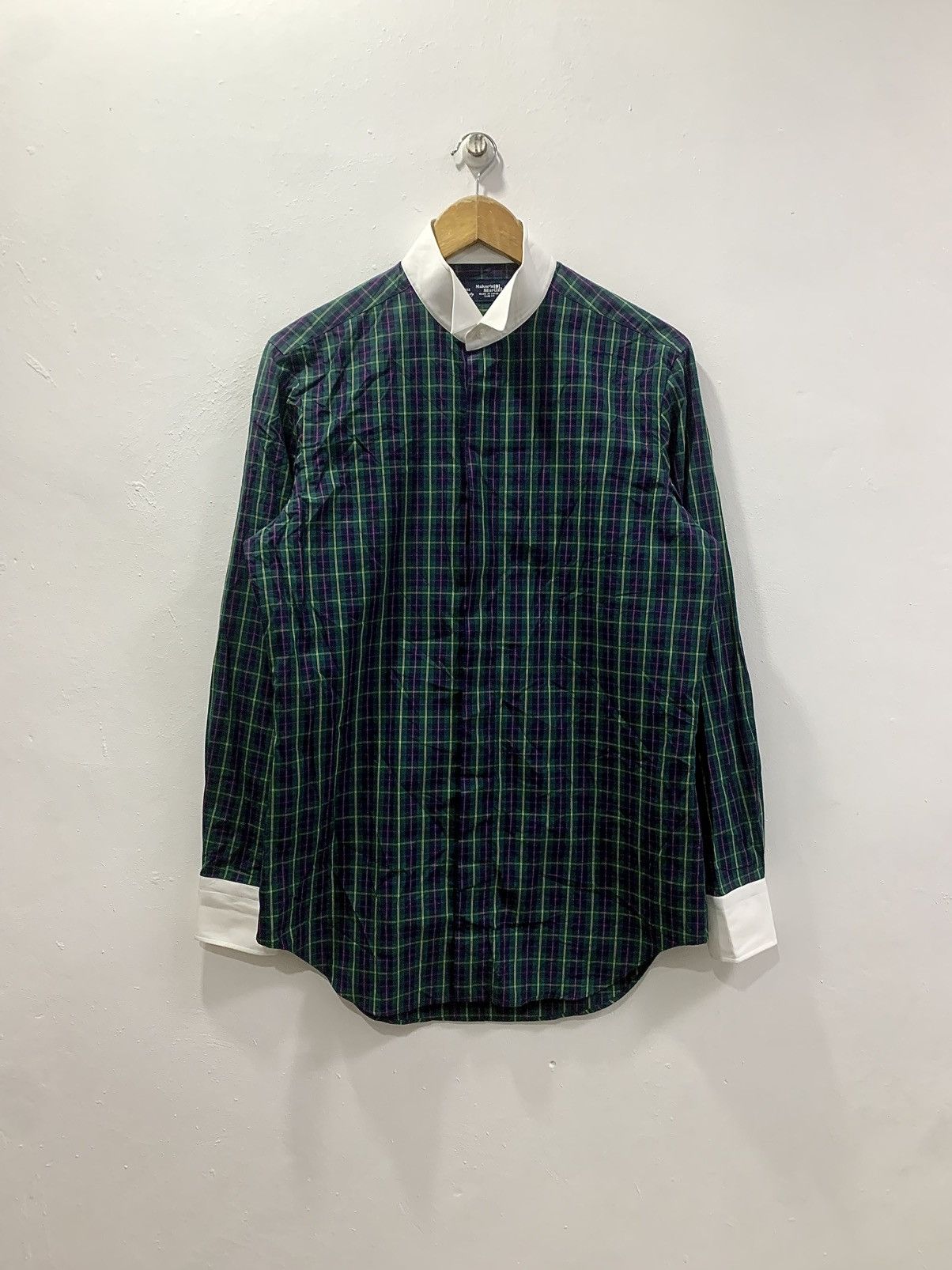 Kamakura KAMAKURA 225 LIBERTY CHECK PATTERNED - WING COLLAR L/S SHIRT Size US M / EU 48-50 / 2 - 1 Thumbnail