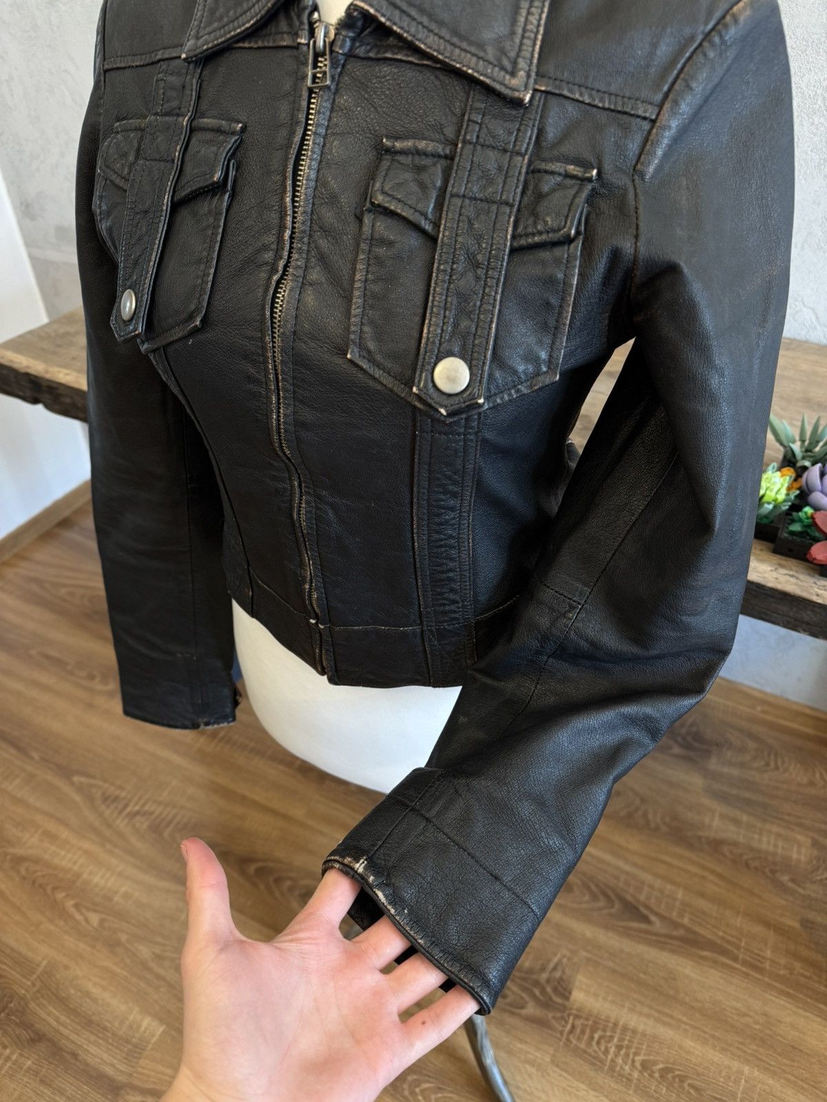 Genuine Leather Vintage slim leather jacket avant garde distressed swag lgb Size S / US 4 / IT 40 - 5 Thumbnail
