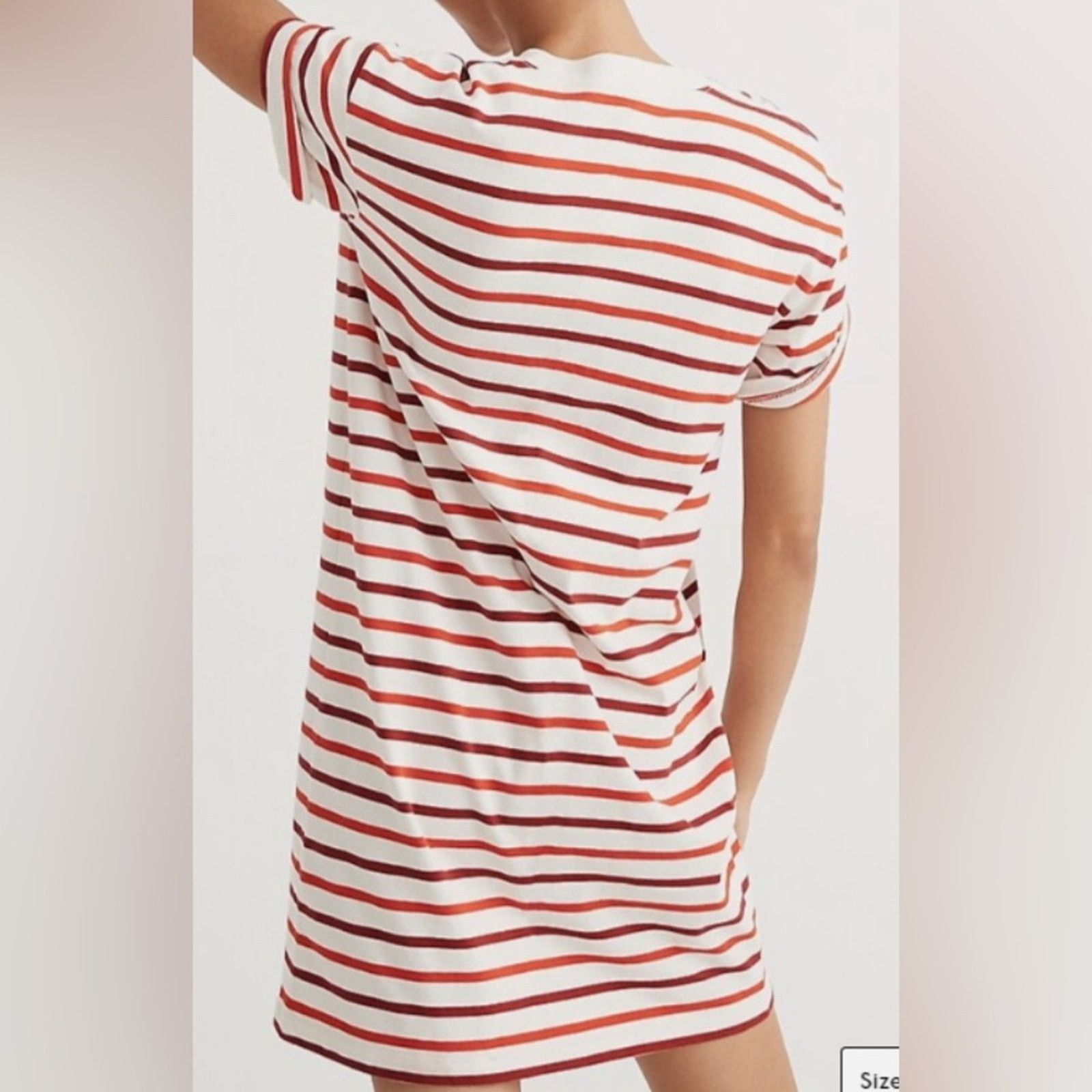 Madewell Madewell Red and White Striped Short Sleeve Tee dress, sz M Size S / US 4 / IT 40 - 7 Thumbnail