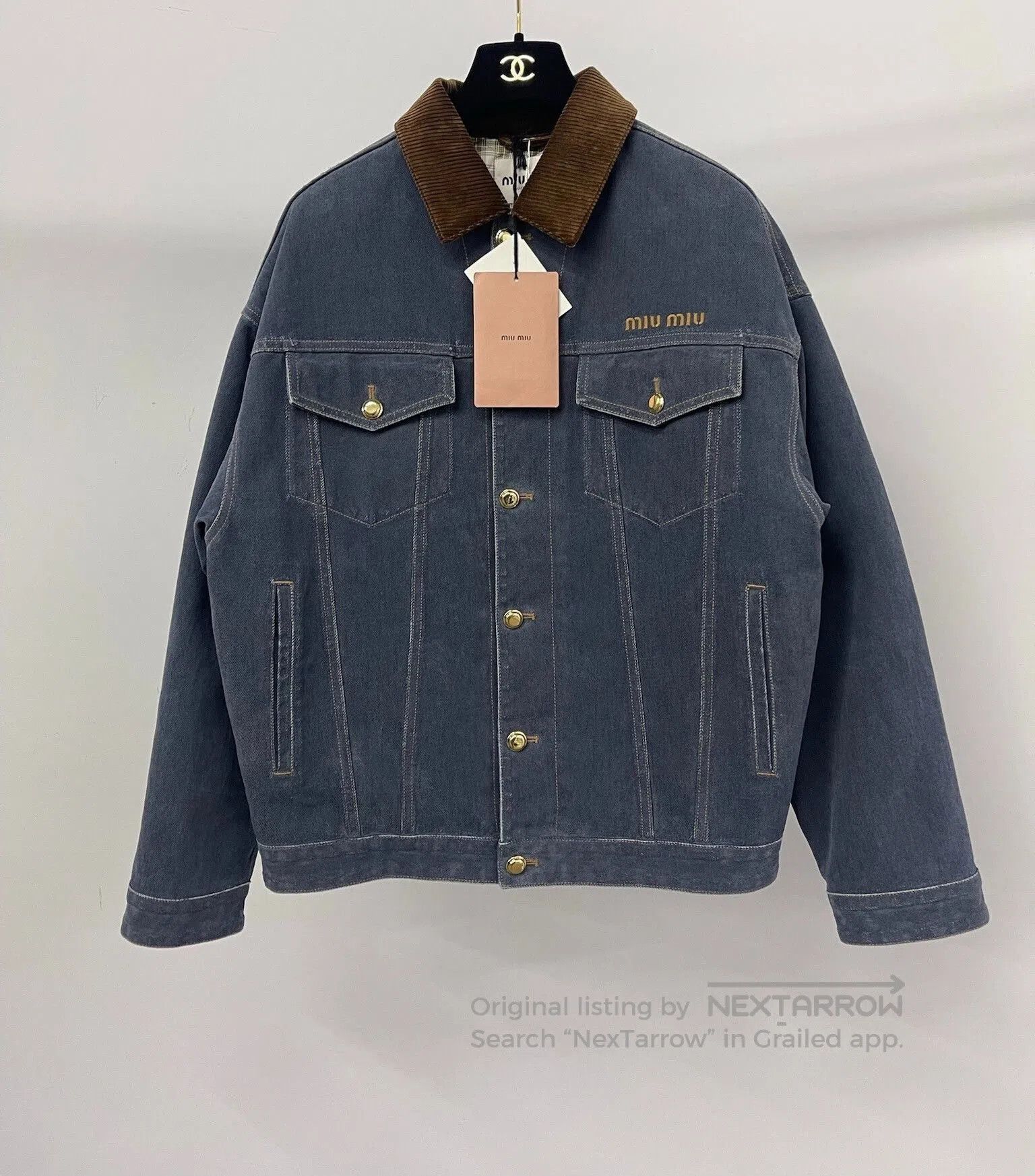 Miu Miu MiuMiu 25FW Padded Collar Denim Jacket. Size XS / US 0-2 / IT 36-38 - 1 Thumbnail