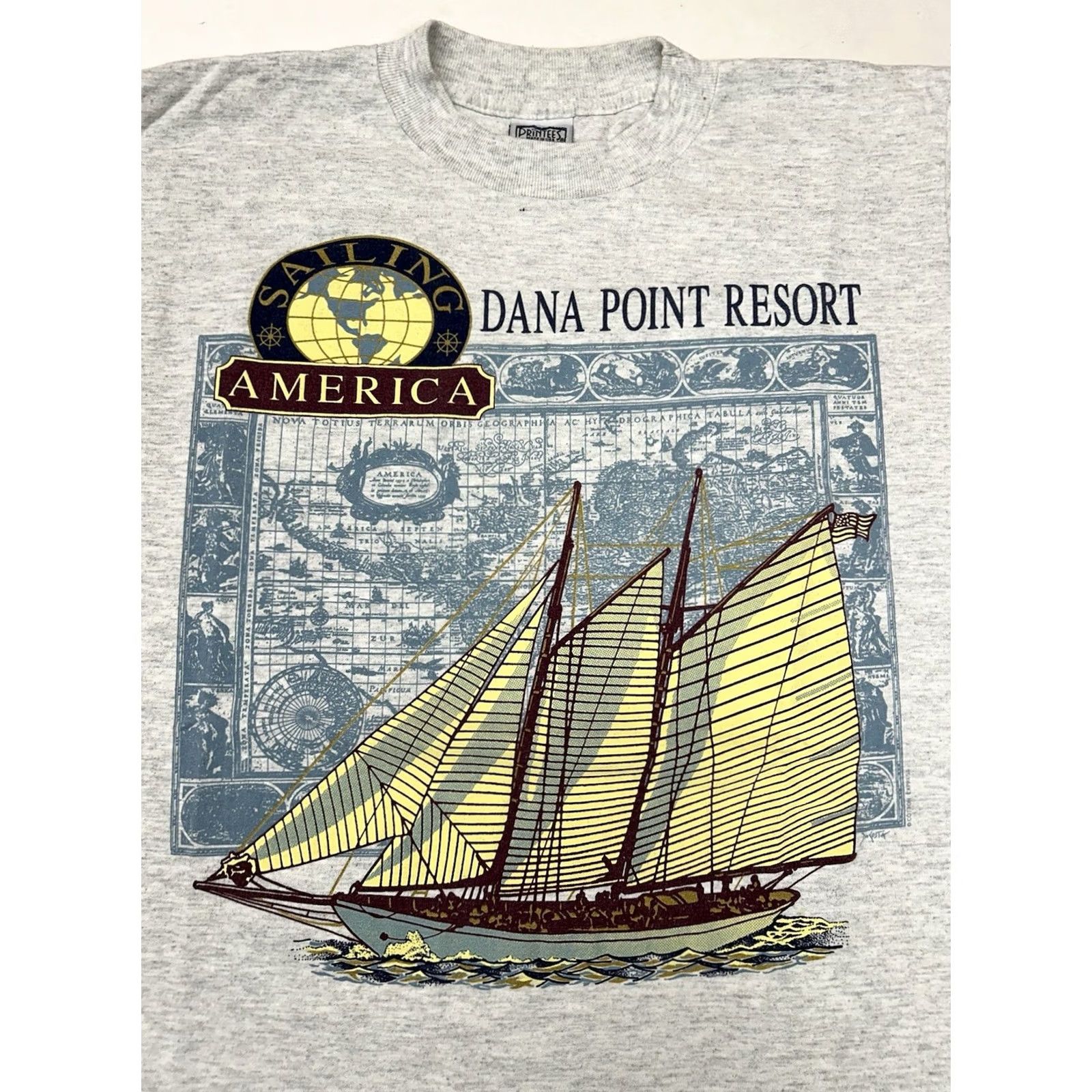 Vintage VINTAGE 90s Dana Point Resort Sailing America California Tee Gray Medium Mens Size US M / EU 48-50 / 2 - 2 Thumbnail