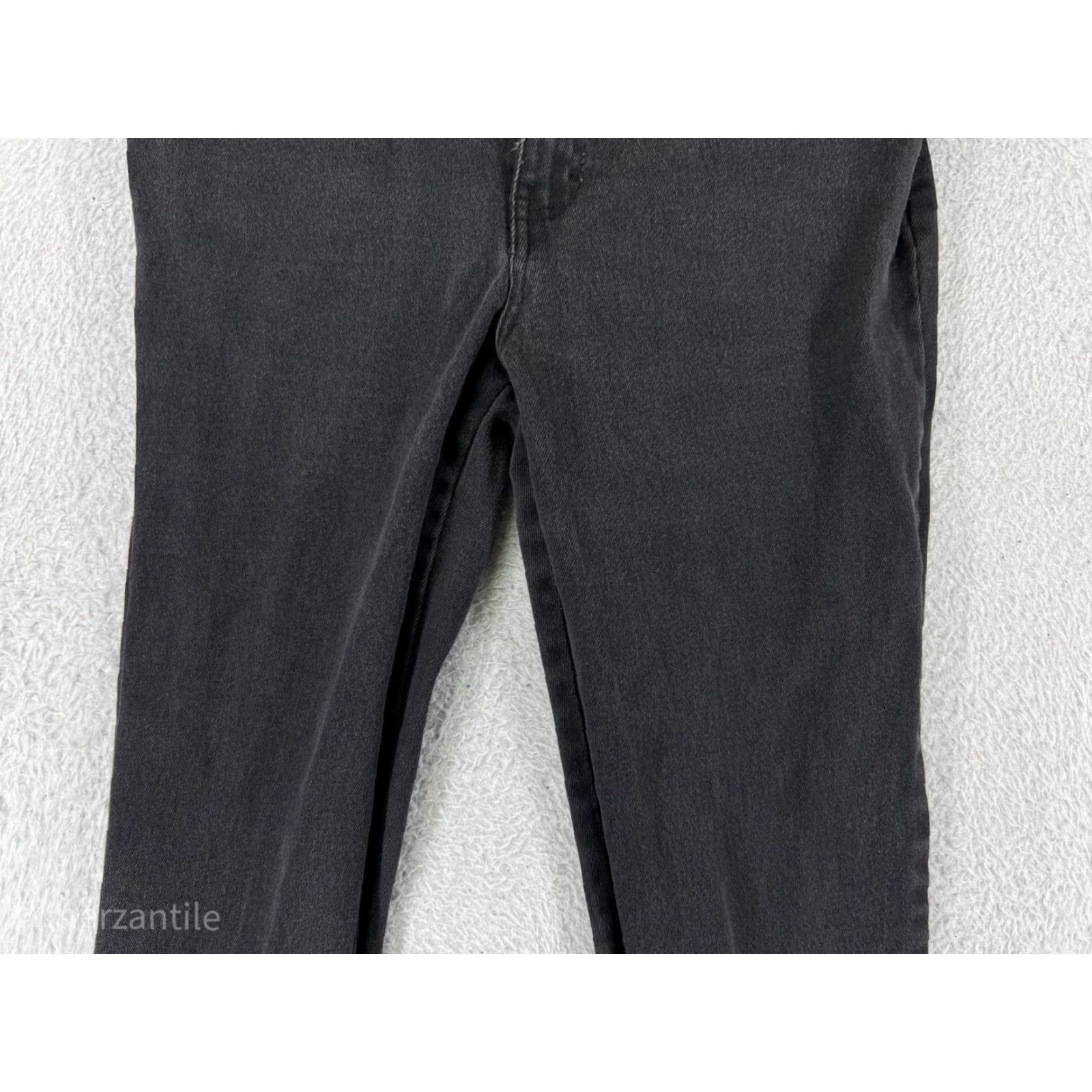 Lee Womens St. Johns Bay Pants 8P Black Denim Jeans High Rise Straight Leg Cotton Size 30" / US 8 / IT 44 - 5 Thumbnail