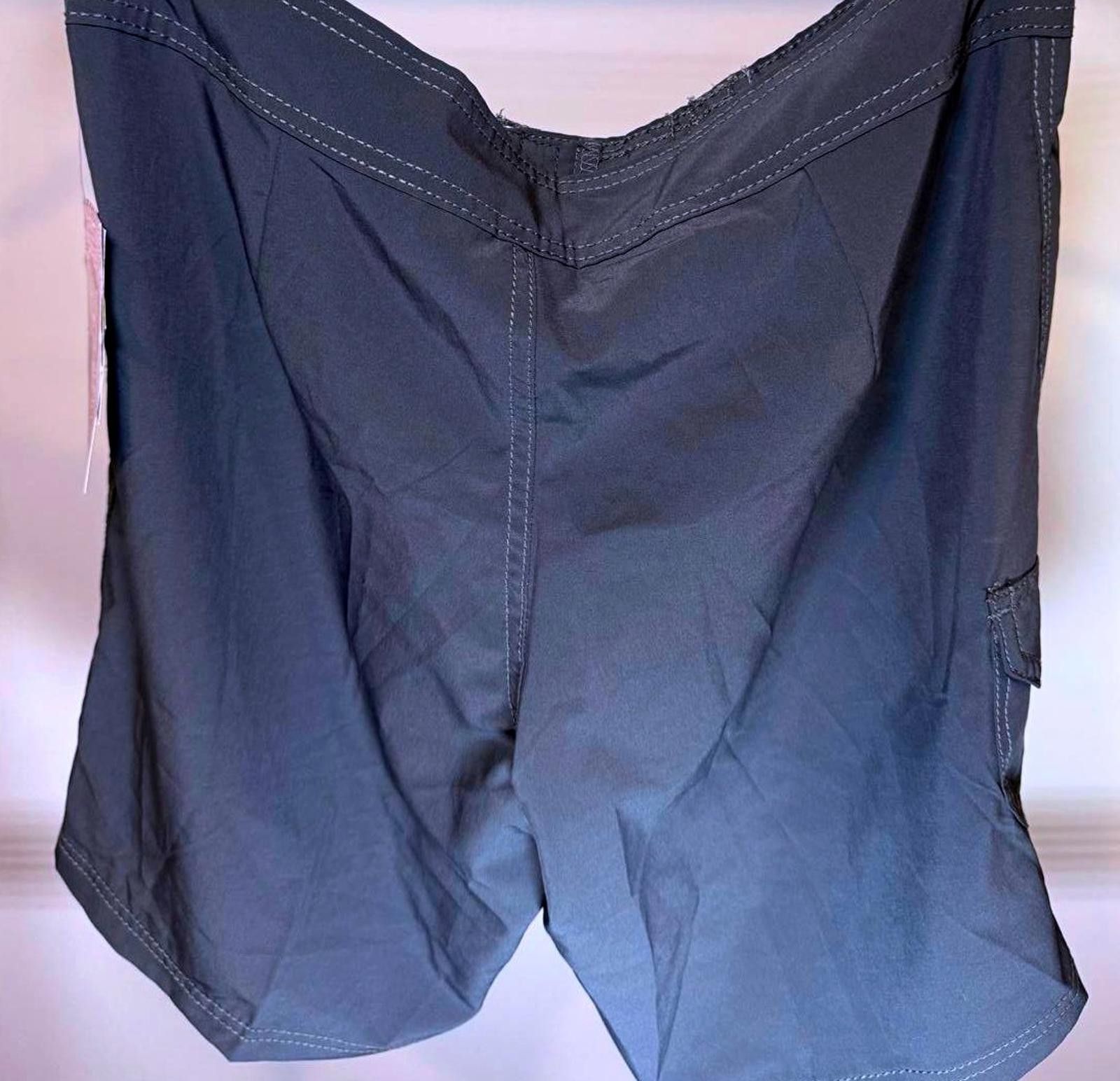 Designer Kanu Surf Charcoal Gray 4-Way Stretch Board Shorts - Size 6 Size 28" / US 6 / IT 42 - 2 Thumbnail