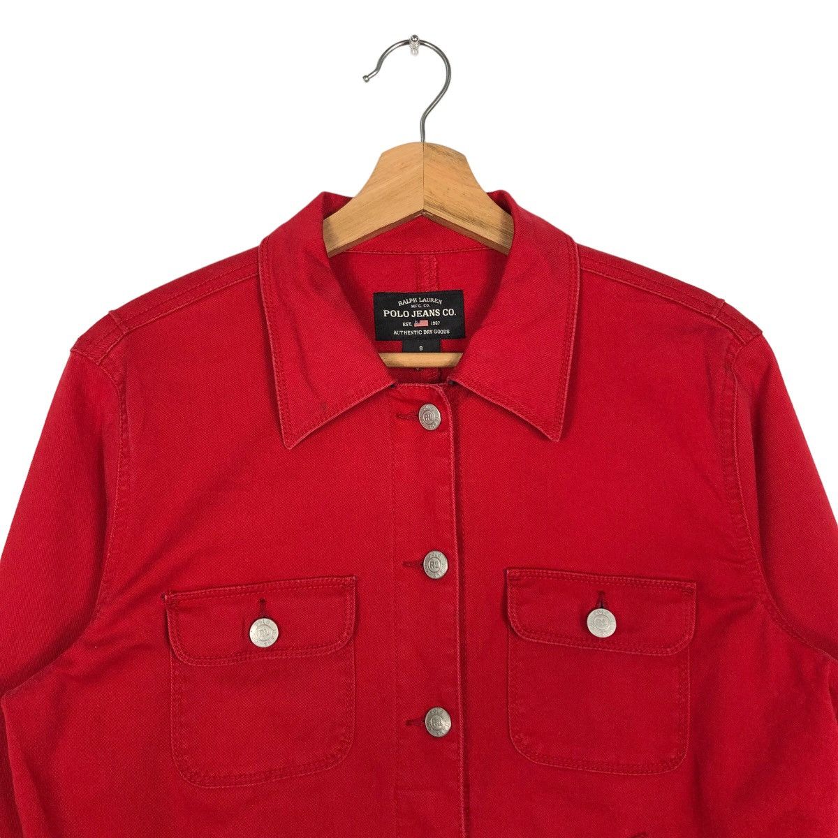 Ralph Lauren 🔥Rich Red - Cropped Trucker Denim Ralph Lauren MFG CO Size US M / EU 48-50 / 2 - 2 Thumbnail