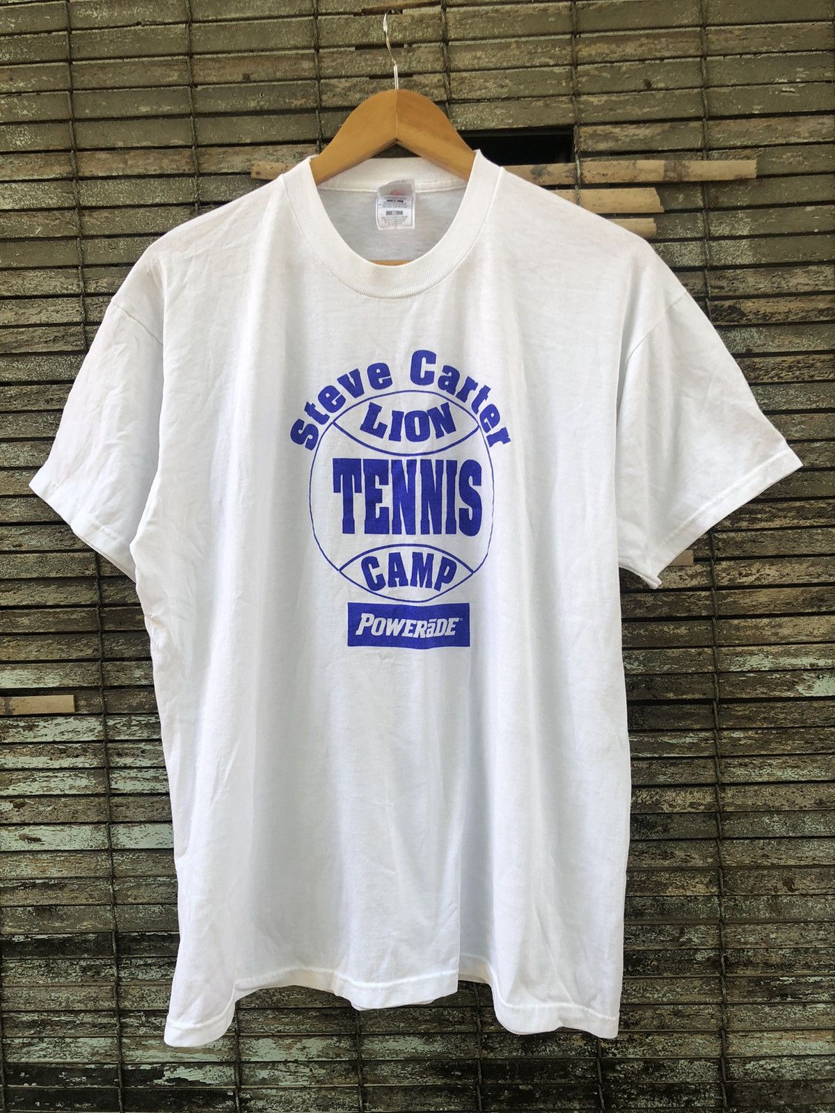 Fruit Of The Loom × Japanese Brand × Vintage 🔥Vintage 90s🔥Steve Carter Lion Tennis Camp Tshirts Size US XL / EU 56 / 4 - 1 Thumbnail