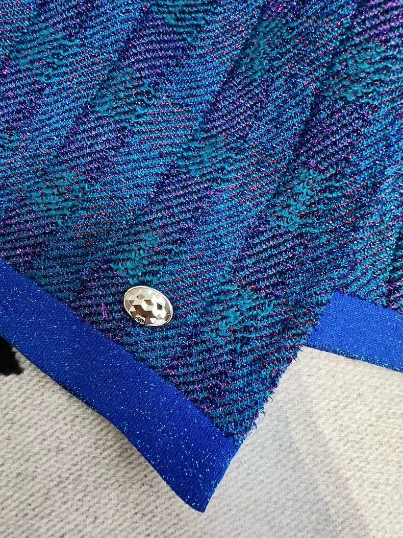 Chanel Chanel Blue mixed color braided V-neck long sleeves Size XS / US 0-2 / IT 36-38 - 5 Thumbnail