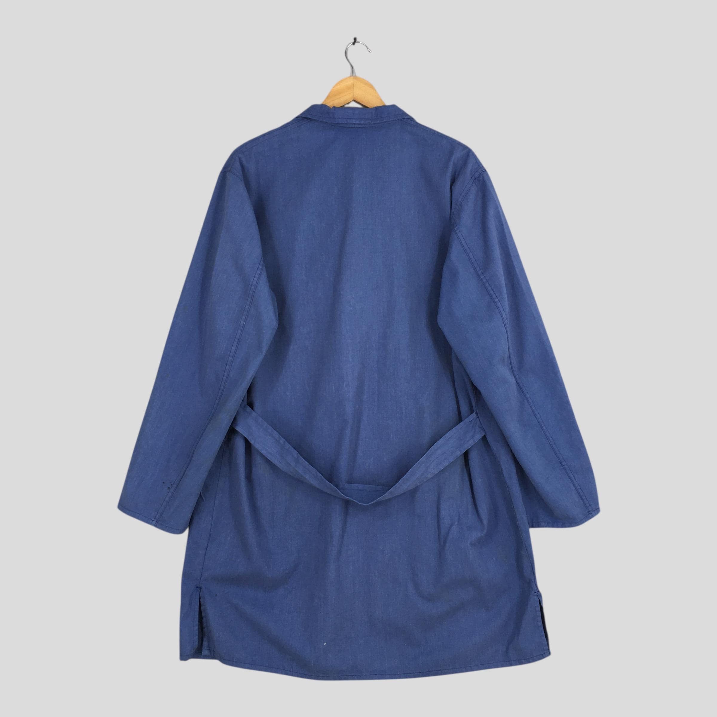 Le Laboureur 1980s Duster Frenchwork Sanforized Indigo Jacket XLarge Size US XL / EU 56 / 4 - 6 Thumbnail