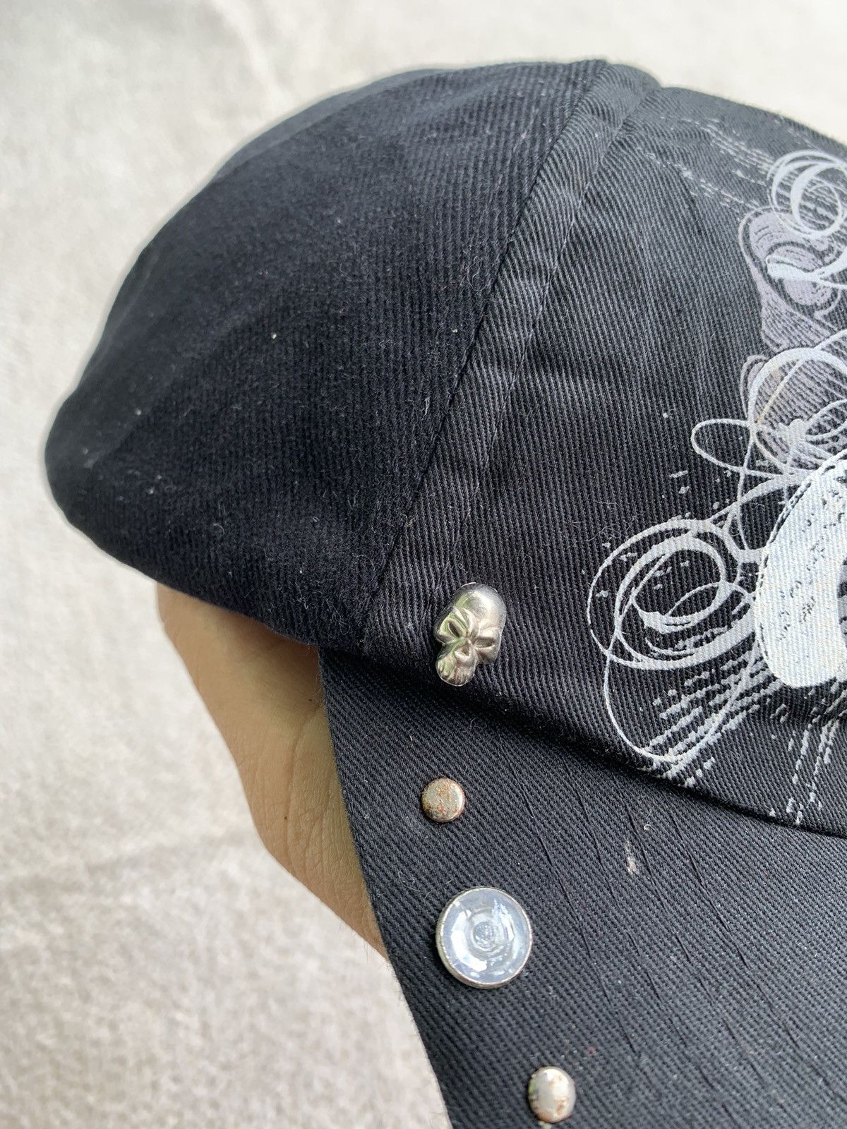 If Six Was Nine × Japanese Brand × Le Grande Bleu (L.G.B.) japanese brand studded punk poem distressed cap Size ONE SIZE - 5 Thumbnail