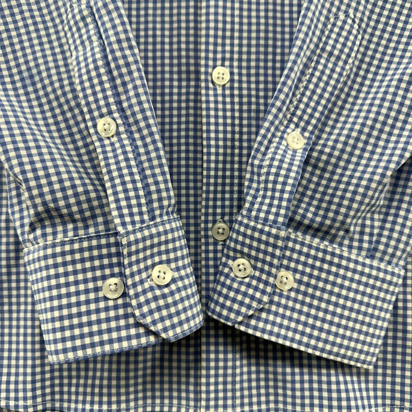 Mizzen+Main Mizzen+Main Shirt Mens XL Blue White Button Up Plaid Gingham Stretch Slim Fit Casual Travel Size US XL / EU 56 / 4 - 3 Thumbnail