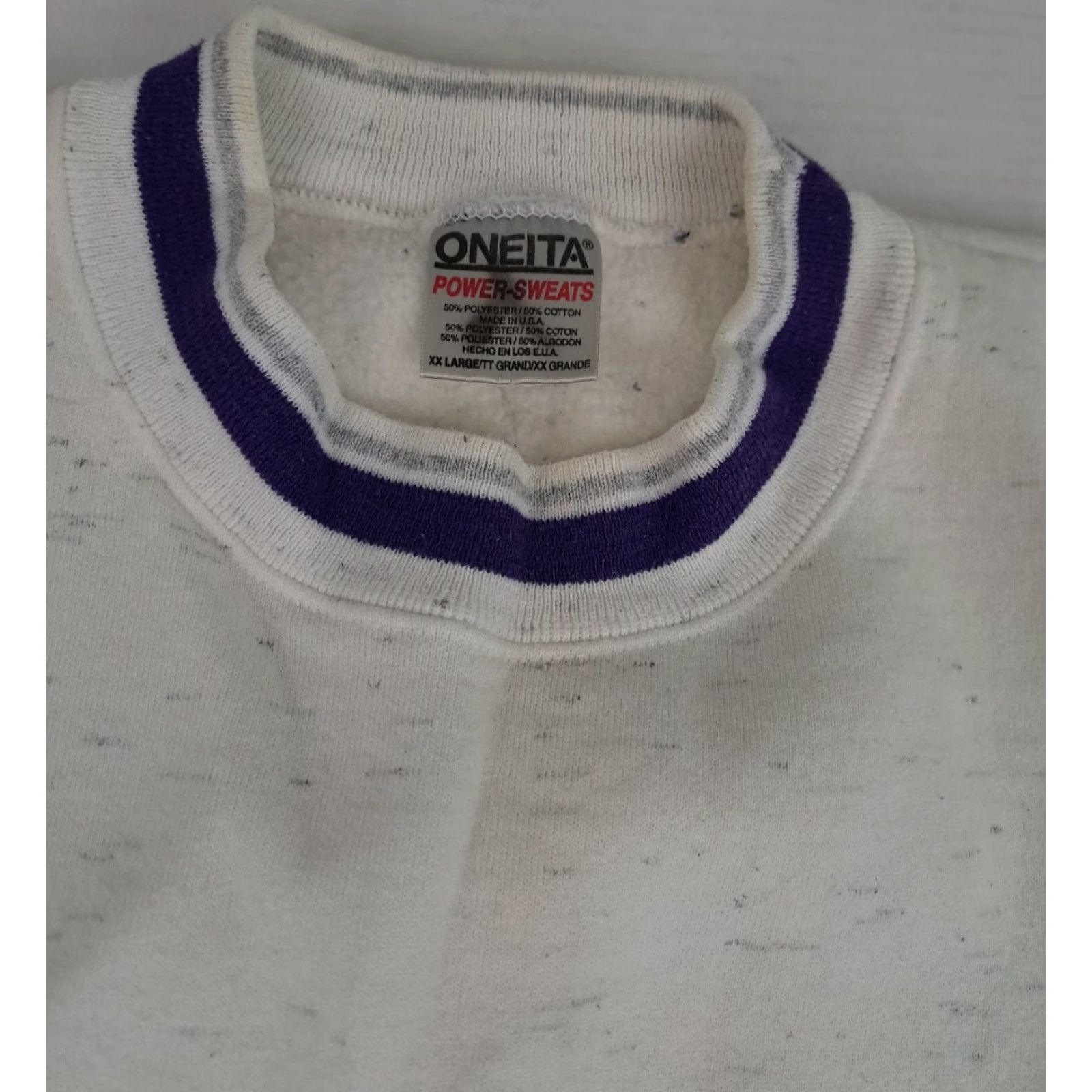 Vintage VINTAGE Oneita Sweatshirt Shirt 2XL Unisex Adults White Cotton Crew Neck Long Sleeve Pullover Canvas Regular USA Made Size US XXL / EU 58 / 5 - 5 Thumbnail