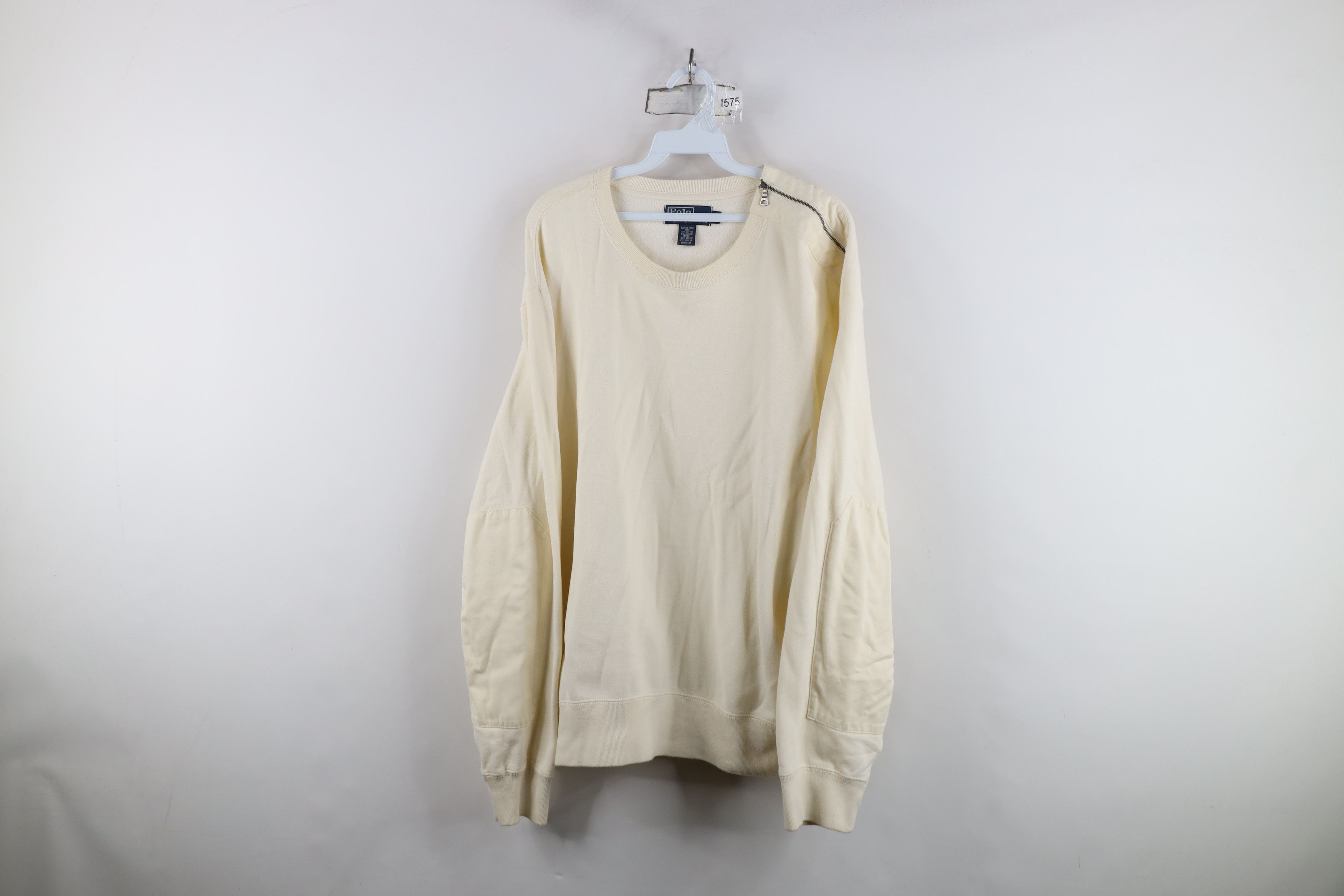 Ralph Lauren Vintage 90s Ralph Lauren Commando Military Sweatshirt Cream Size US XL / EU 56 / 4 - 1 Thumbnail