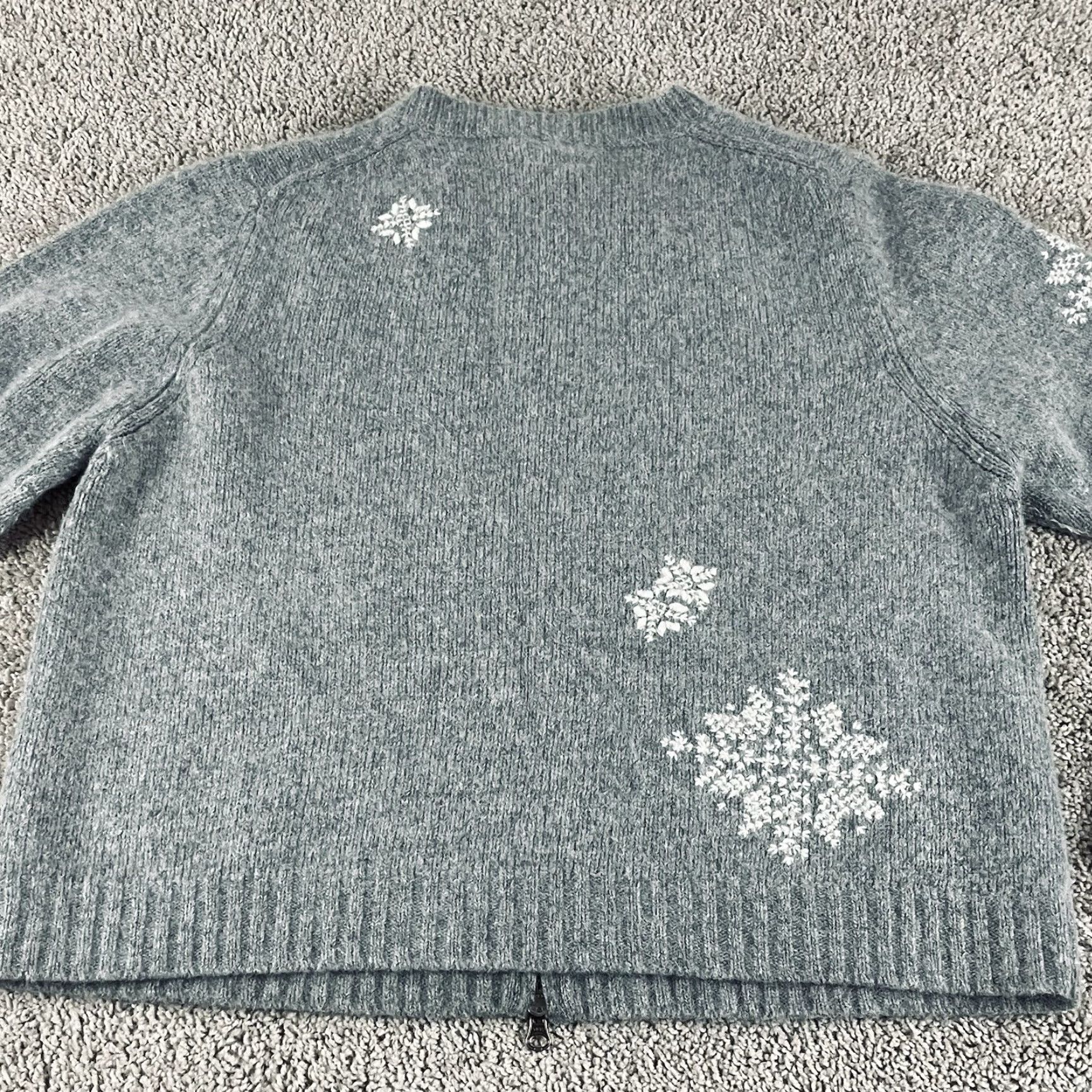 Vintage VINTAGE Garnet Hill Sweater Womens Large Gray Wool Angora Quiet Luxury Ski Full Zip E214 Size L / US 10 / IT 46 - 3 Thumbnail