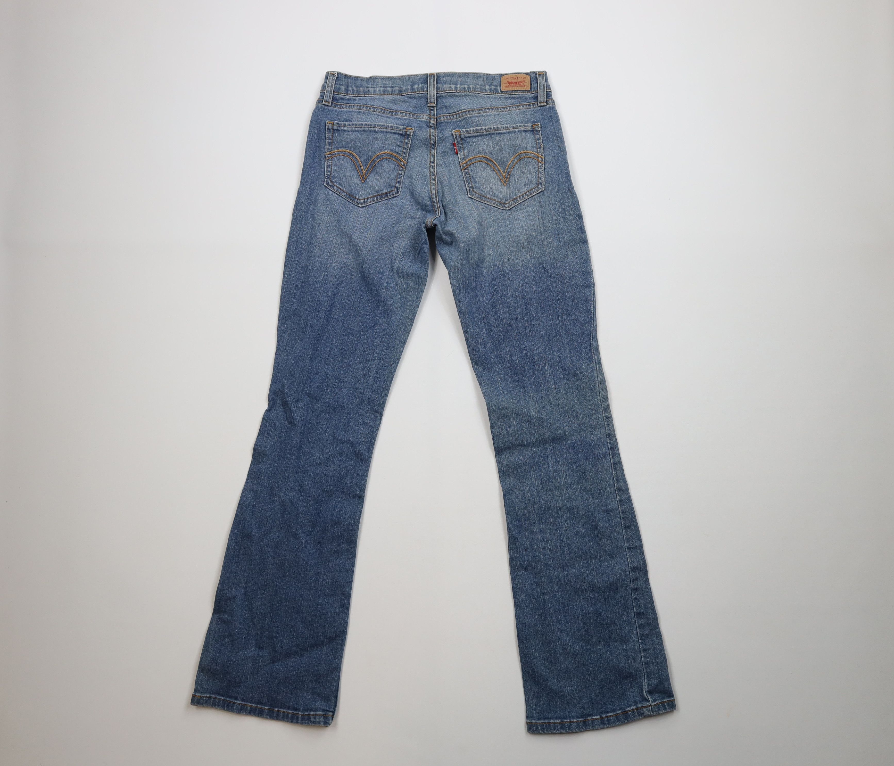 Levi's Vintage Y2K Levis 524 Super Low Flared Wide Leg Denim Jeans Size 28" / US 6 / IT 42 - 10 Thumbnail