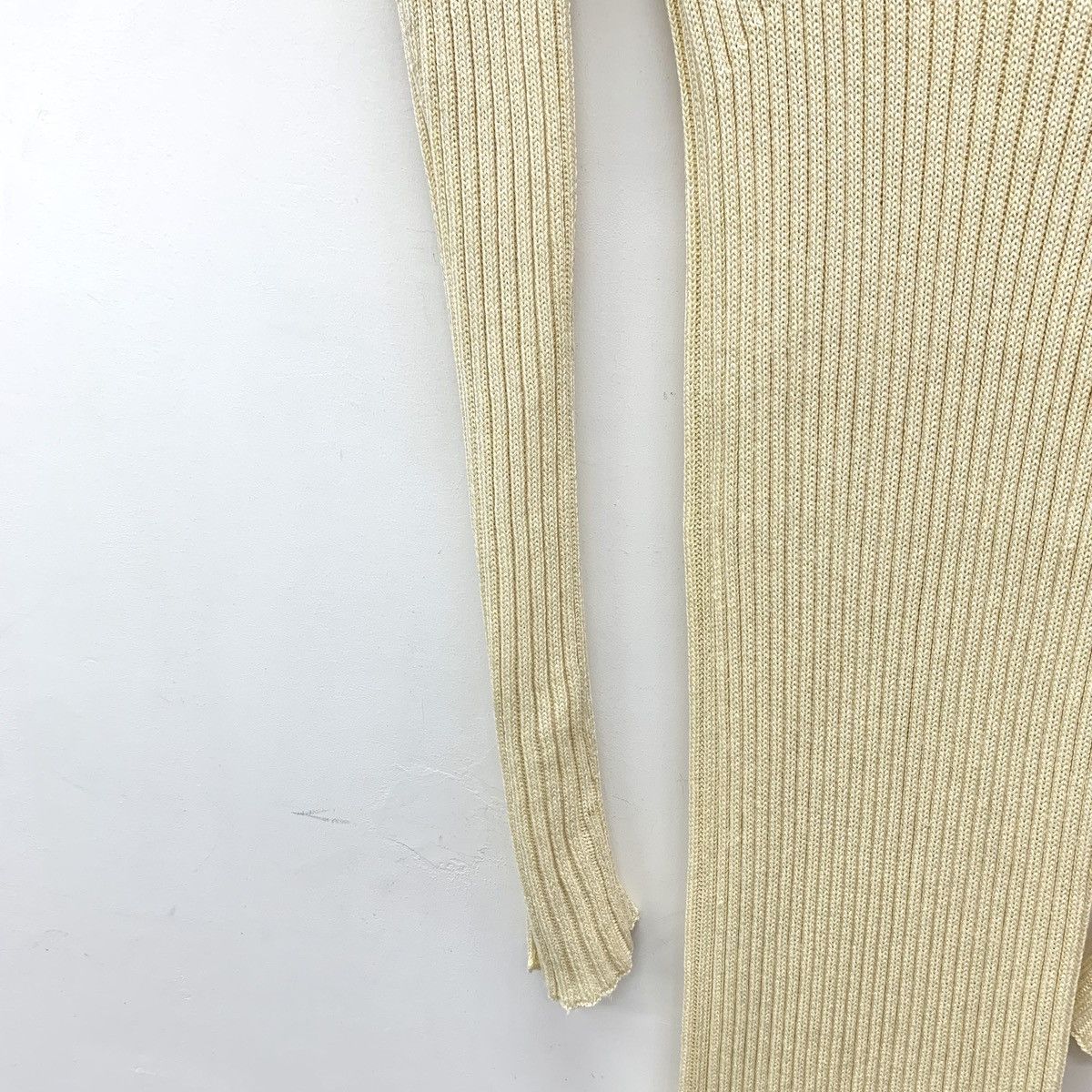 Celine Celine Pale Yellow V-neck Long Sleeve Knit Dress K26WX Size M / US 6-8 / IT 42-44 - 4 Thumbnail
