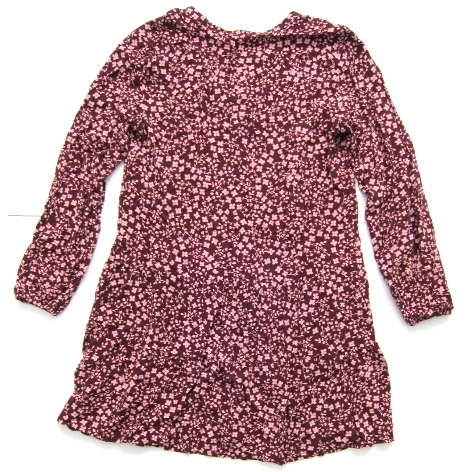 Gap Gap Pink Floral 100% Rayon Long Sleeve Peasant Tunic Sun Dress Women M Size M / US 6-8 / IT 42-44 - 2 Thumbnail