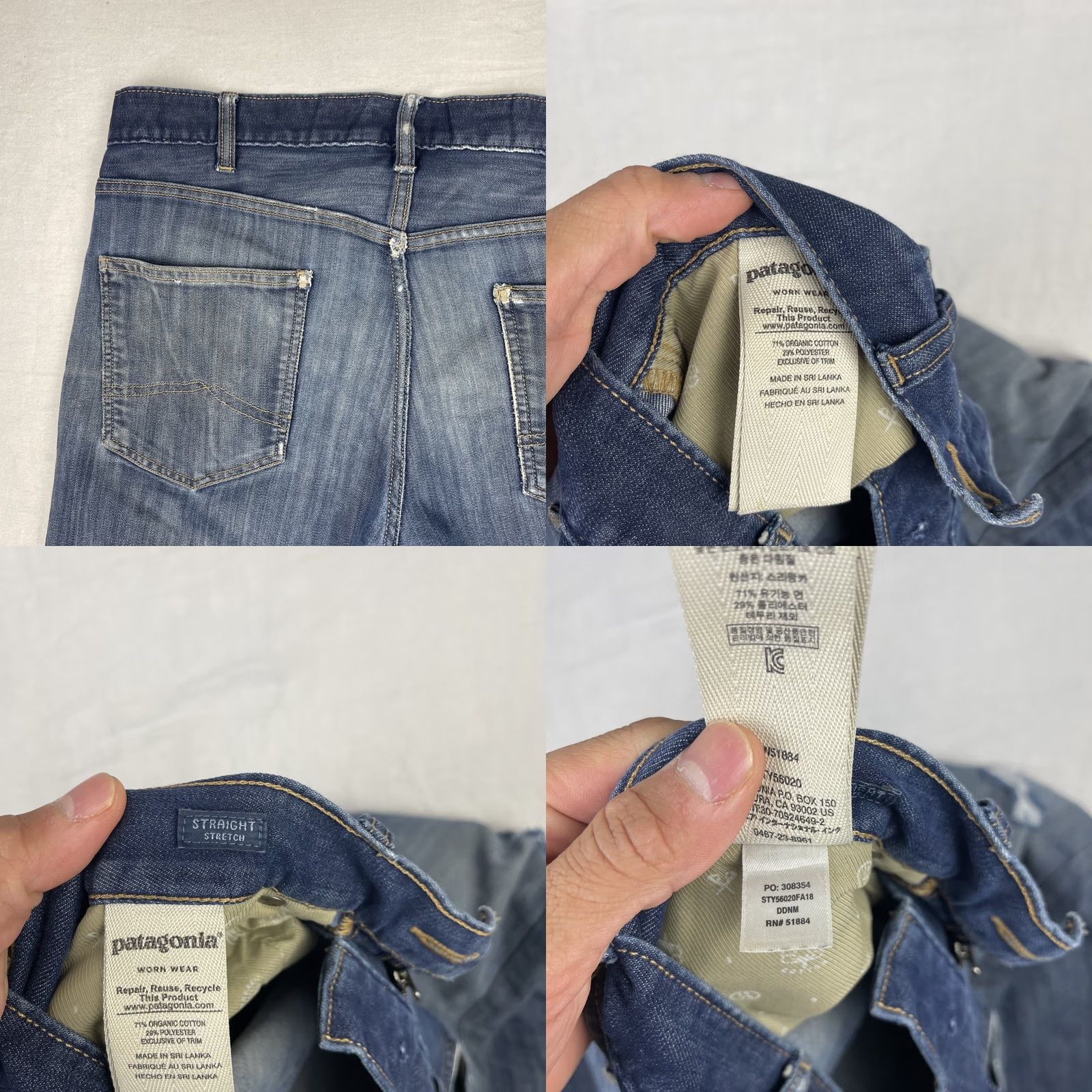 Patagonia Patagonia Jeans Mens 32x30 Denim Blue Regular Straight Logo 5-Pocket USA Iron Clad Performance Size US 32 / EU 48 - 10 Thumbnail