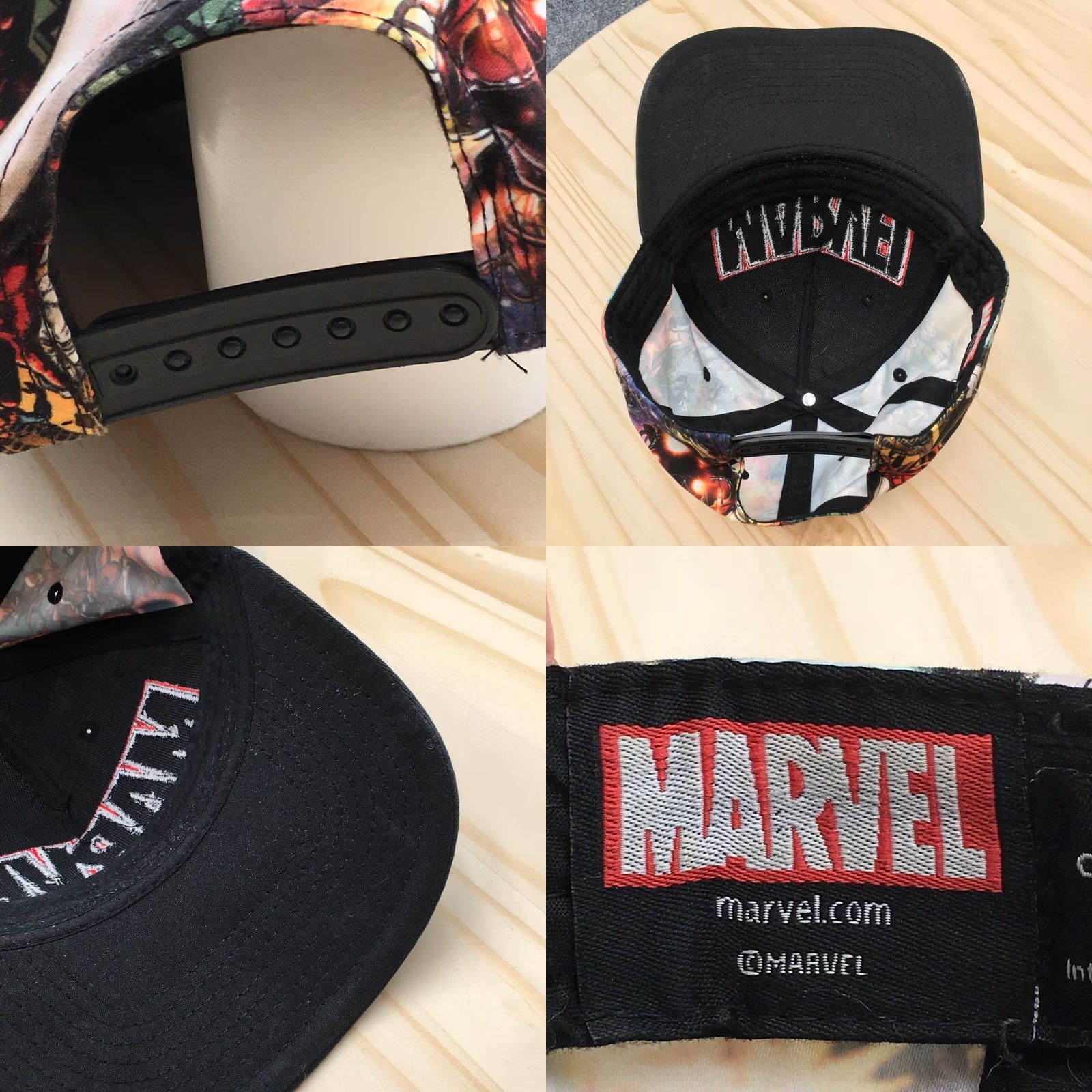Vintage Marvel Universe Hat Mens Black OS Adjustable Flat Brim Embroidered Logo Snapback Hat Size ONE SIZE - 8 Thumbnail