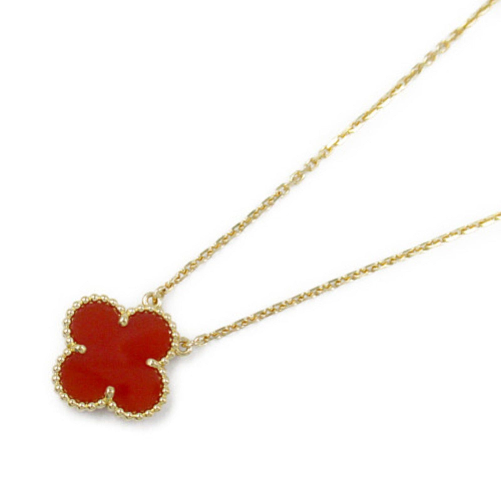 Van Cleef & Arpels Van Cleef Arpels Alhambra Carnelian Necklace K18 (Yellow Gold) Orange Size ONE SIZE - 1 Thumbnail