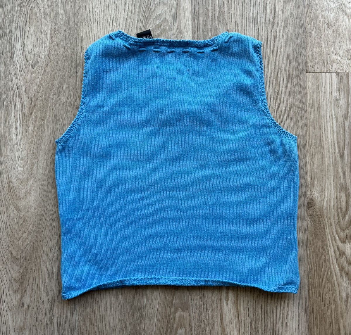 Designer × Vintage Vintage Michael Simon Blue Knit Tank Top Size S / US 4 / IT 40 - 5 Thumbnail
