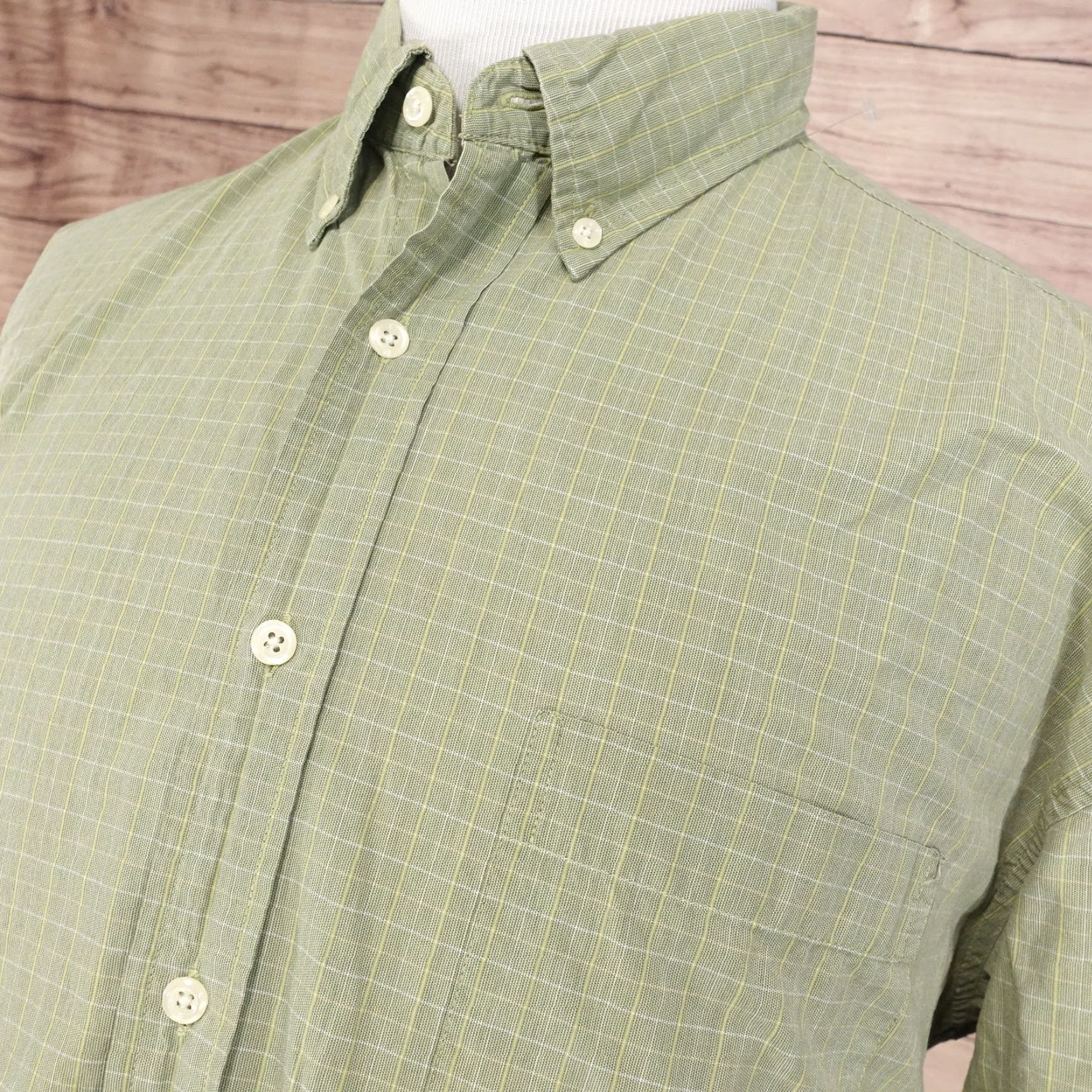 J.Crew Vintage J.Crew Men's XL Long Sleeve Green Check Button-Up Shirt Size US XL / EU 56 / 4 - 2 Thumbnail