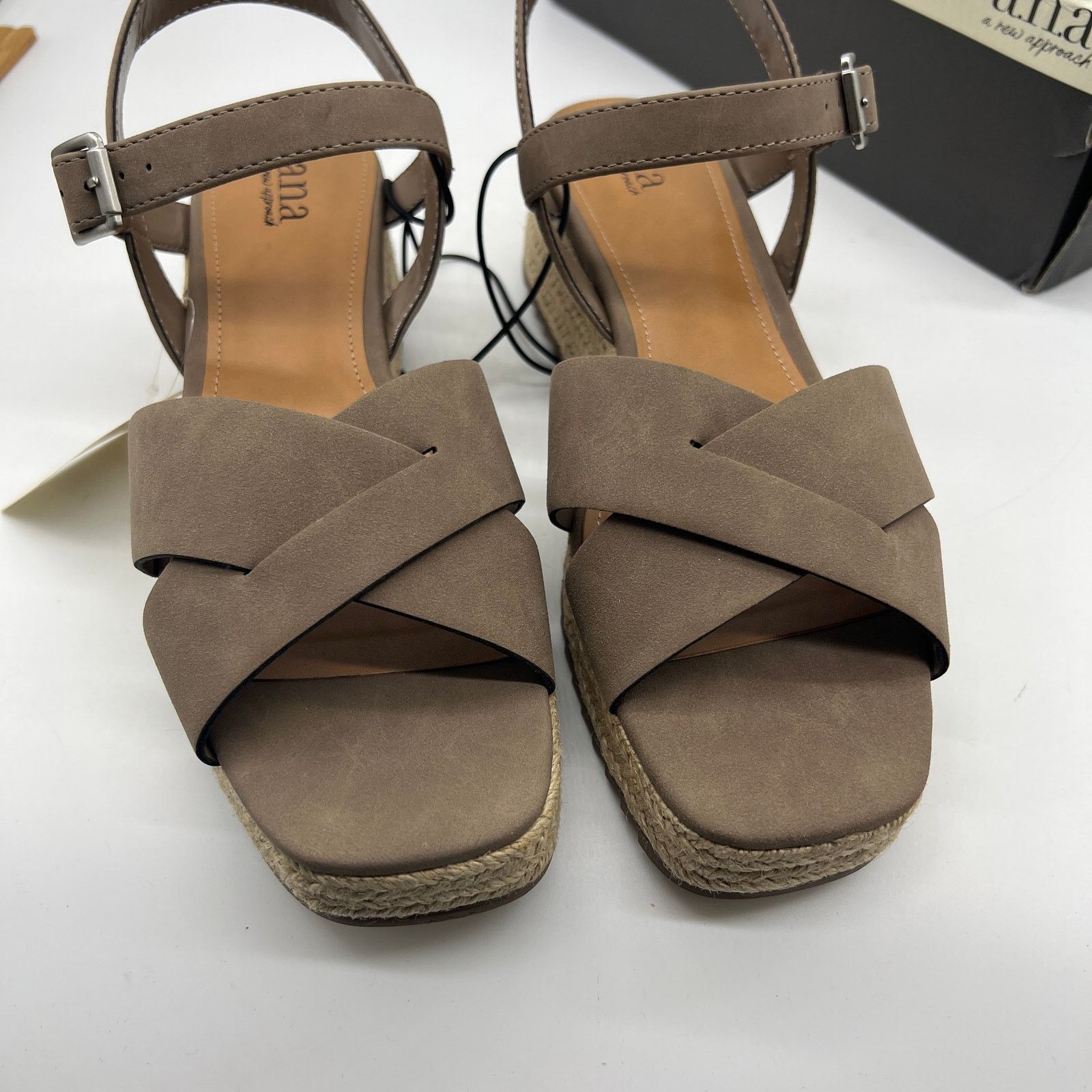 Other a.n.a Womens Eloise Wedge Sandals Porchini Brown Size US 9 / IT 39 - 5 Thumbnail