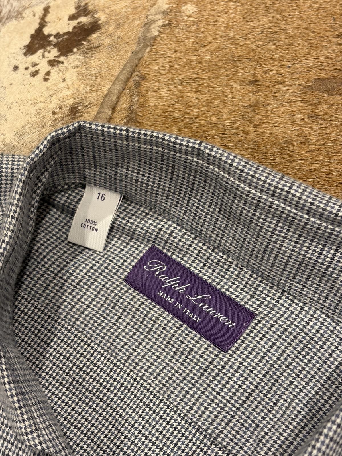 Ralph Lauren Purple Label Ralph Lauren Purple Label Brushed Cotton Micro-Check Shirt Size US M / EU 48-50 / 2 - 2 Thumbnail
