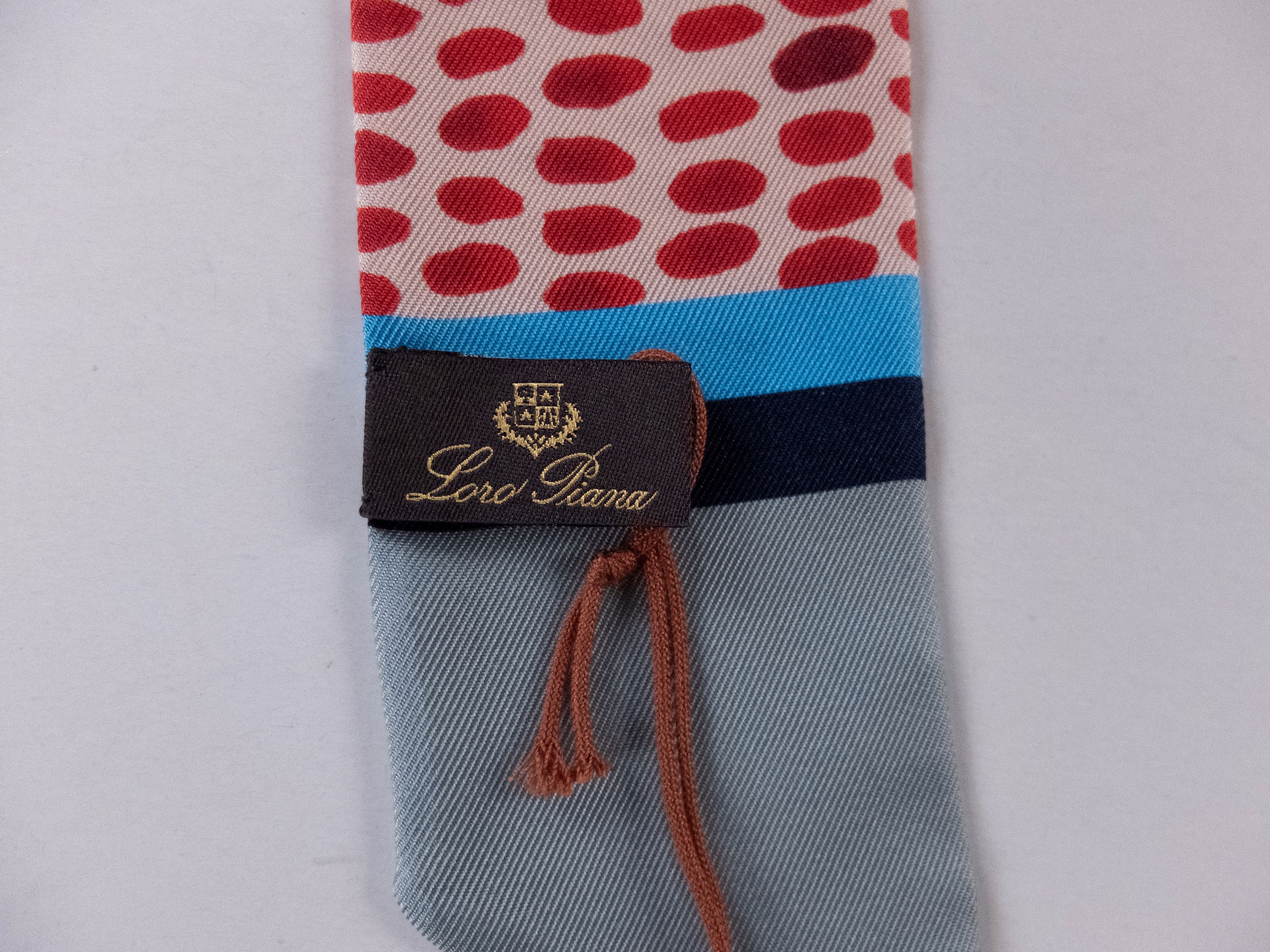 Loro Piana LORO PIANA Gocce D'Autunno red teardrop silk mitzah scarf Size ONE SIZE - 4 Thumbnail