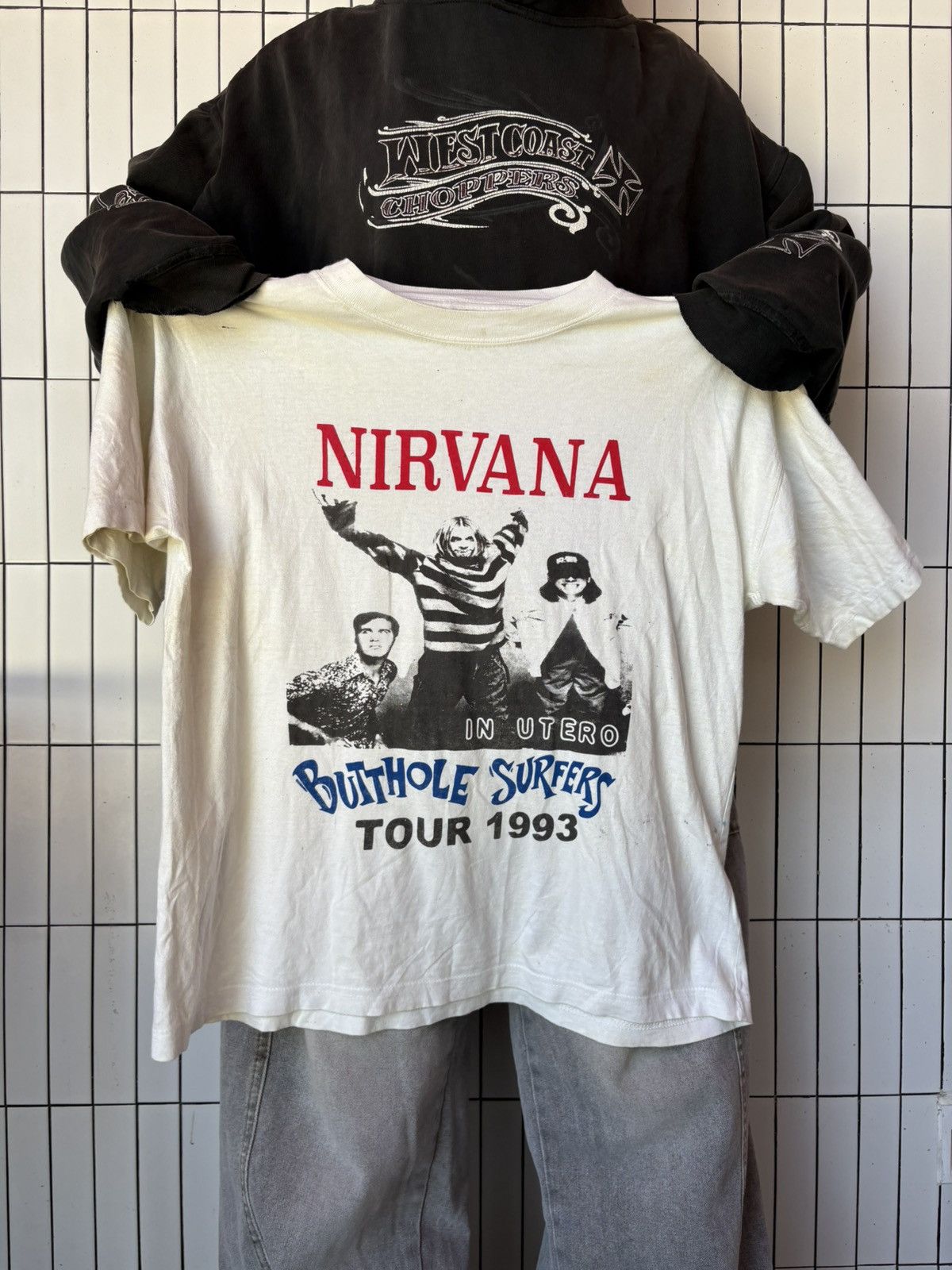 Band Tees Rare Bootlegs Nirvana in utero Butthole Surfers tour 1993 Size US L / EU 52-54 / 3 - 4 Thumbnail