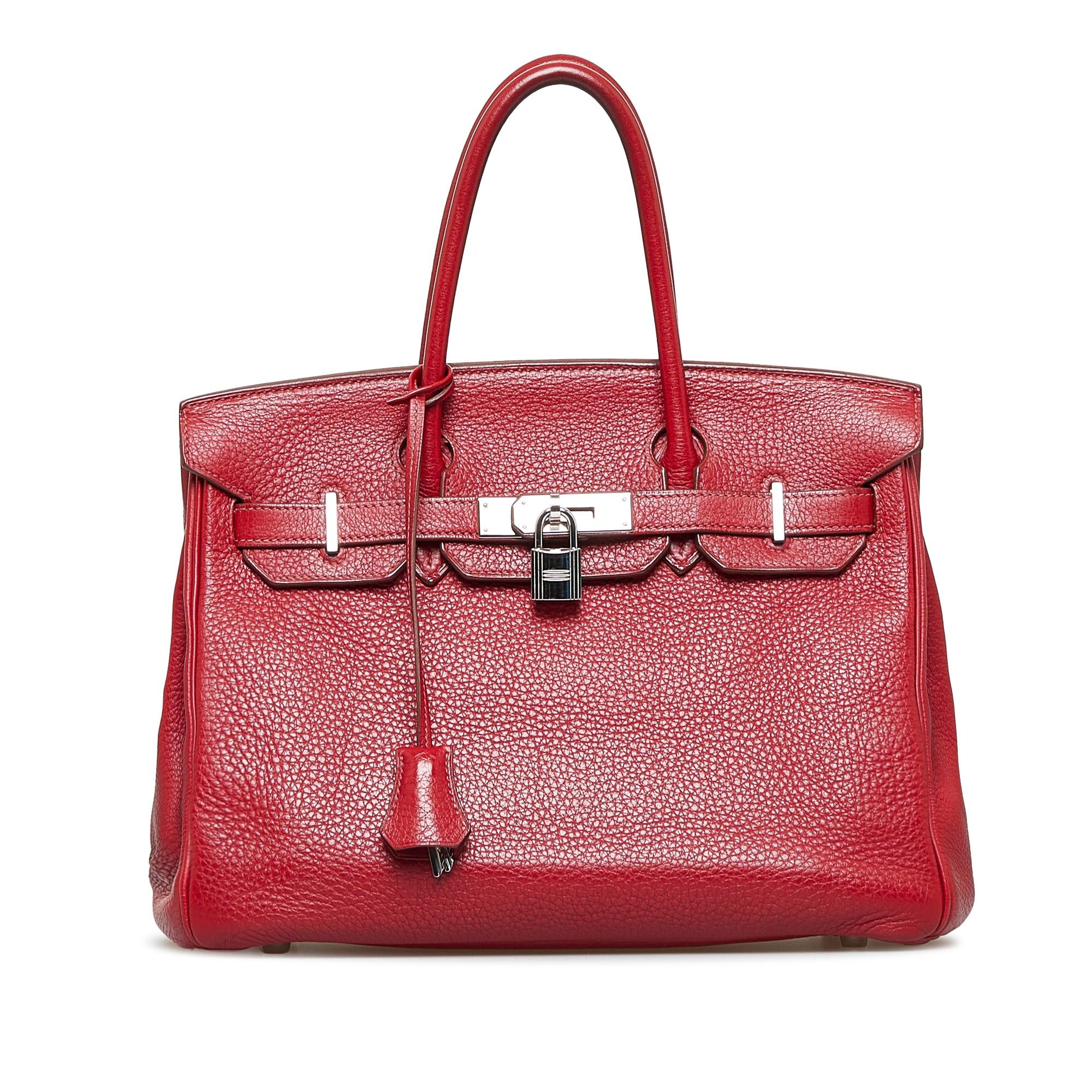 Hermes Hermès Clemence Birkin Retourne 30 Red Size ONE SIZE - 1 Thumbnail