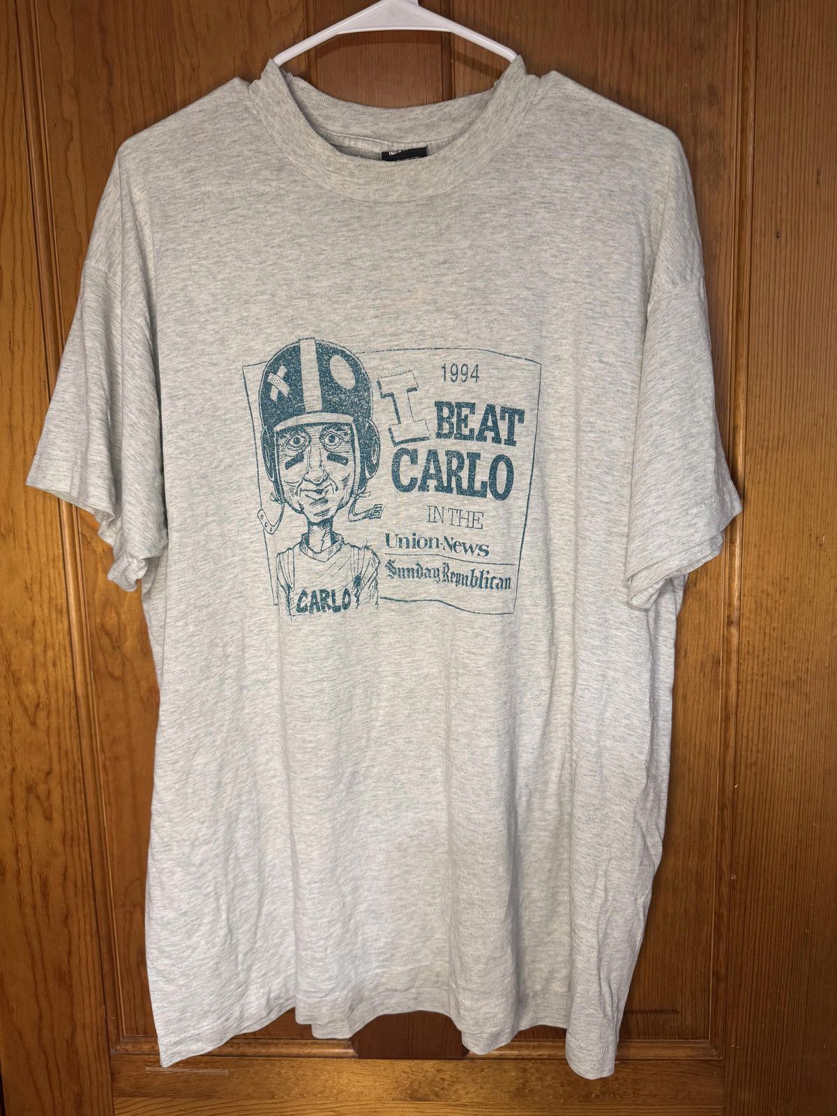Fruit Of The Loom 1994 I Beat Carlo Vintage Graphic T-Shirt XL Size ONE SIZE - 1 Thumbnail