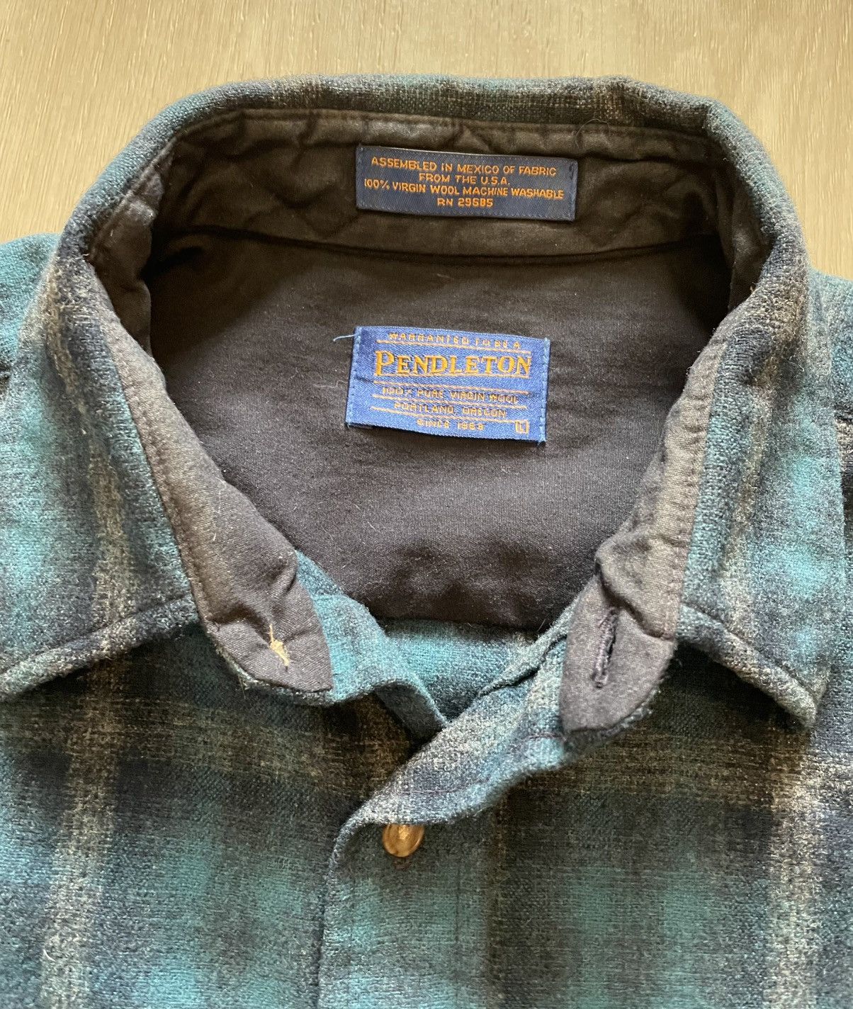 Pendleton × Vintage Vintage Pendleton Trail Plaid Elbow Patch Wool Sz Large Size US L / EU 52-54 / 3 - 4 Thumbnail