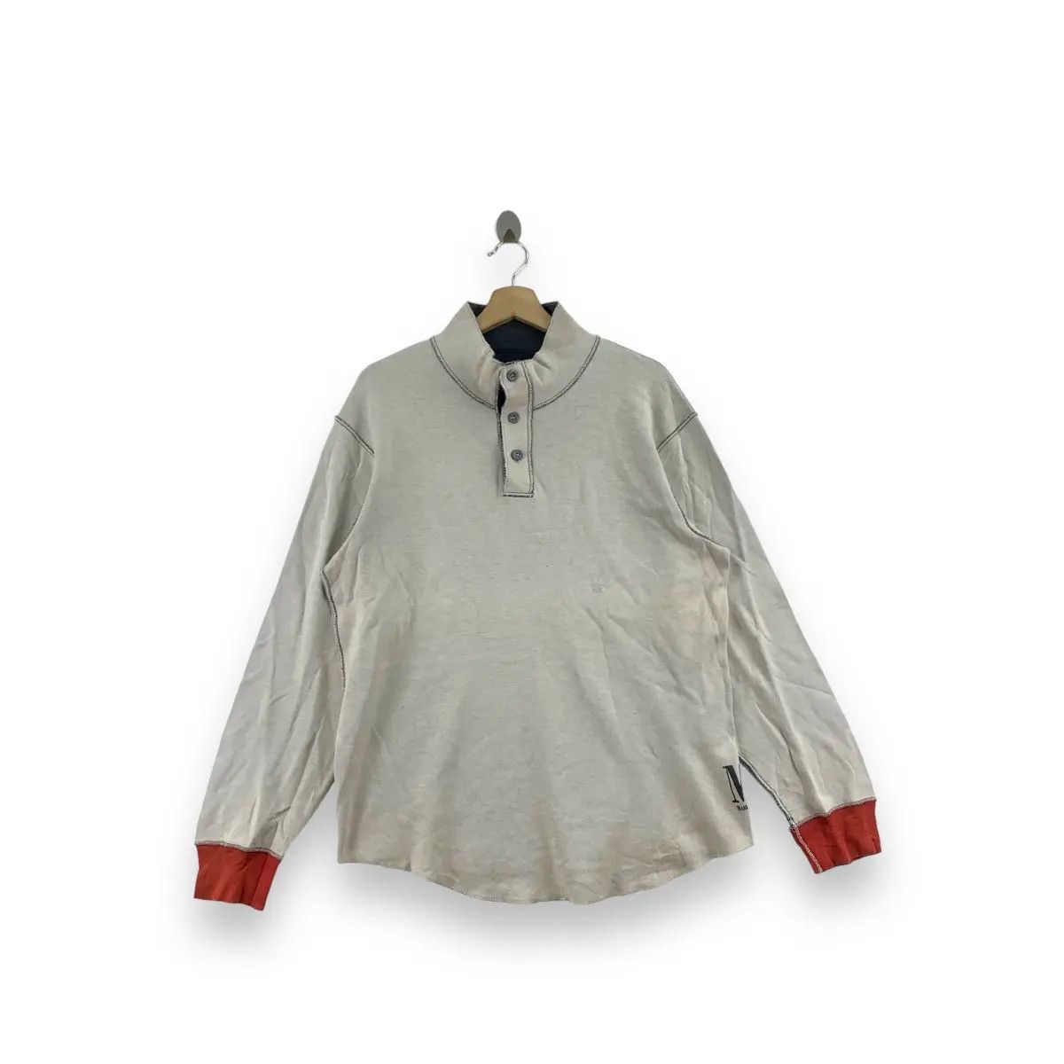 Marlboro Vintage MARLBORO CLASSICS Quality Label Henley Size US L / EU 52-54 / 3 - 1 Thumbnail