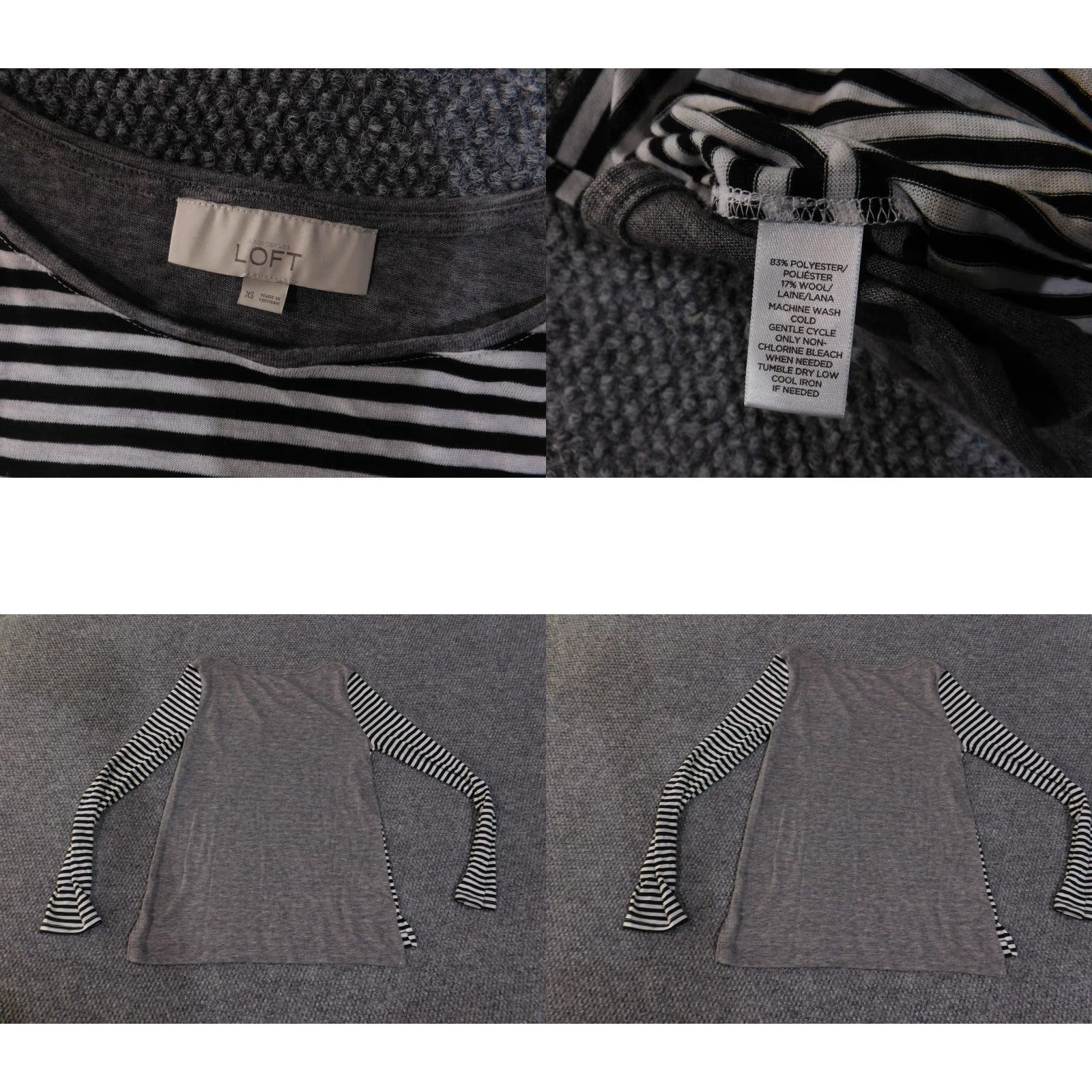 Loft Ann Taylor Loft Shirt Womens XS Wool Blend Striped Long Sleeve Pullover Sweater Size XS / US 0-2 / IT 36-38 - 8 Thumbnail