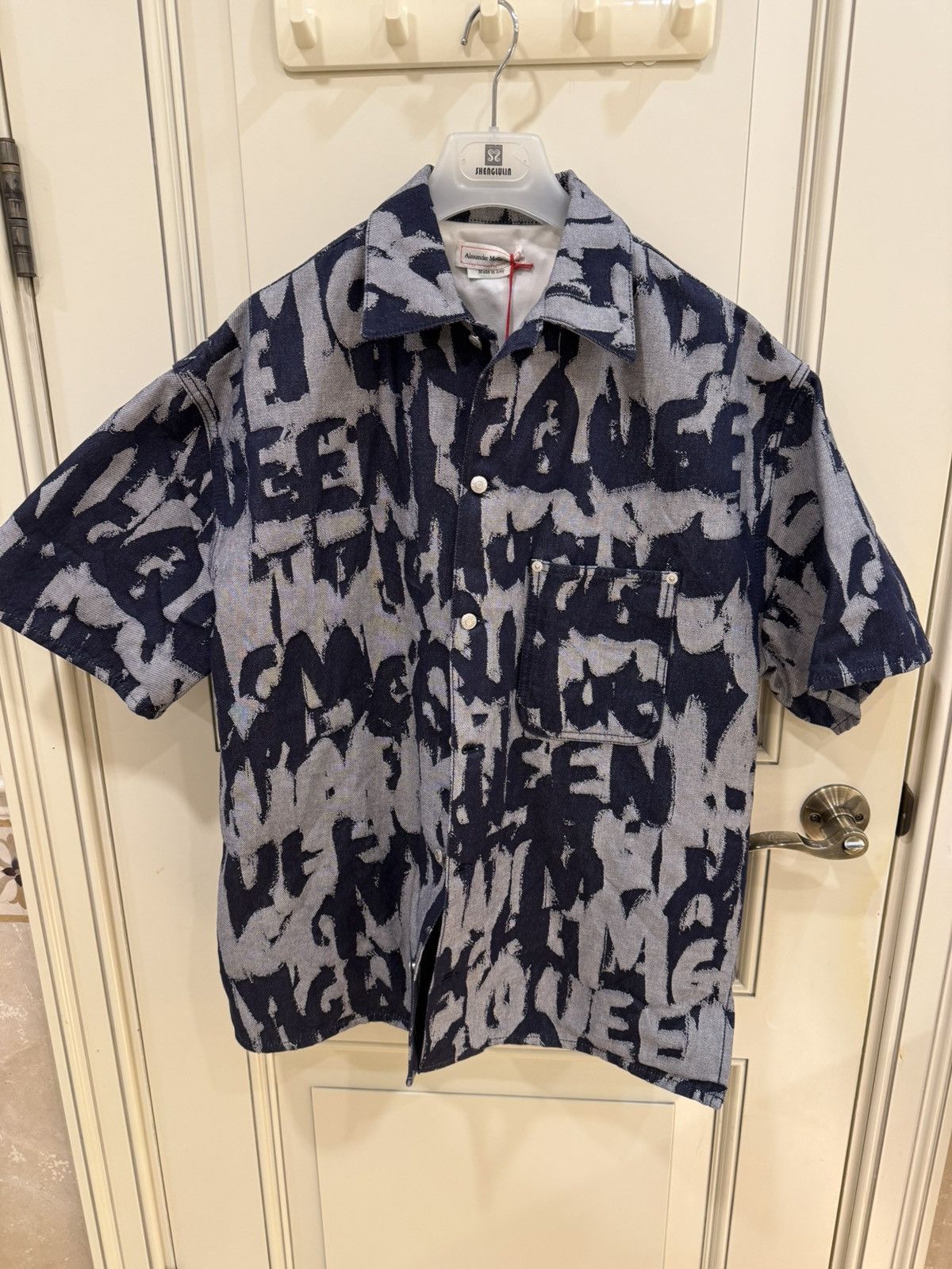 Alexander McQueen Graffati print denim shirt and shorts ，oneset size 46 Size US S / EU 44-46 / 1 - 13 Thumbnail