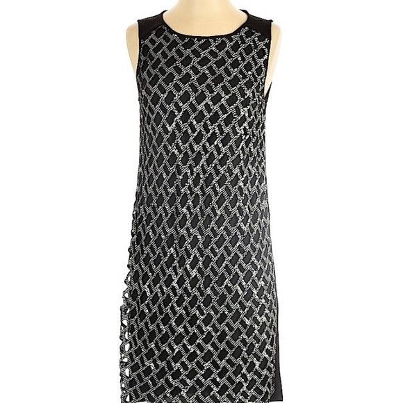 DVF DIANE VON FURSTENBERG size S beaded front cocktail dress -  coffeafoods.com