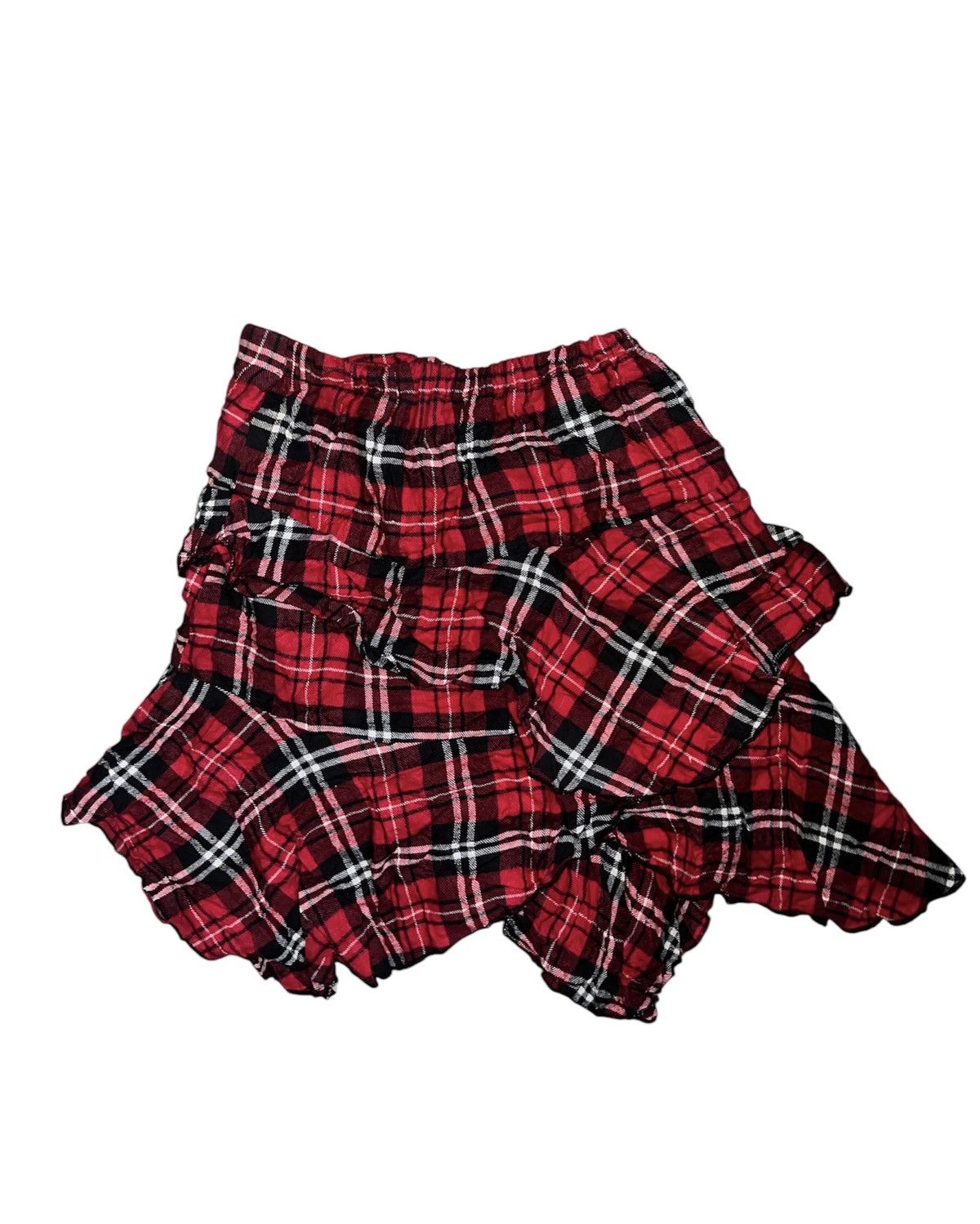 Japanese Brand R&B red tartan punk asymmetrical skirts ♥️🩸 Size 27" / US 4 / IT 40 - 2 Thumbnail