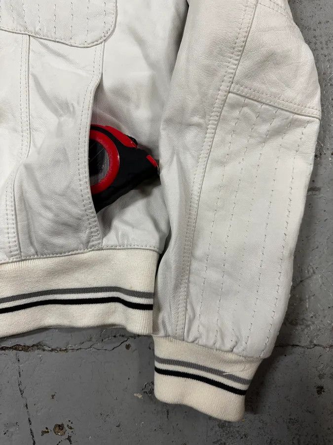 Just Cavalli 2000s Cavalli White Buttoned Leather Jacket Size US M / EU 48-50 / 2 - 8 Thumbnail