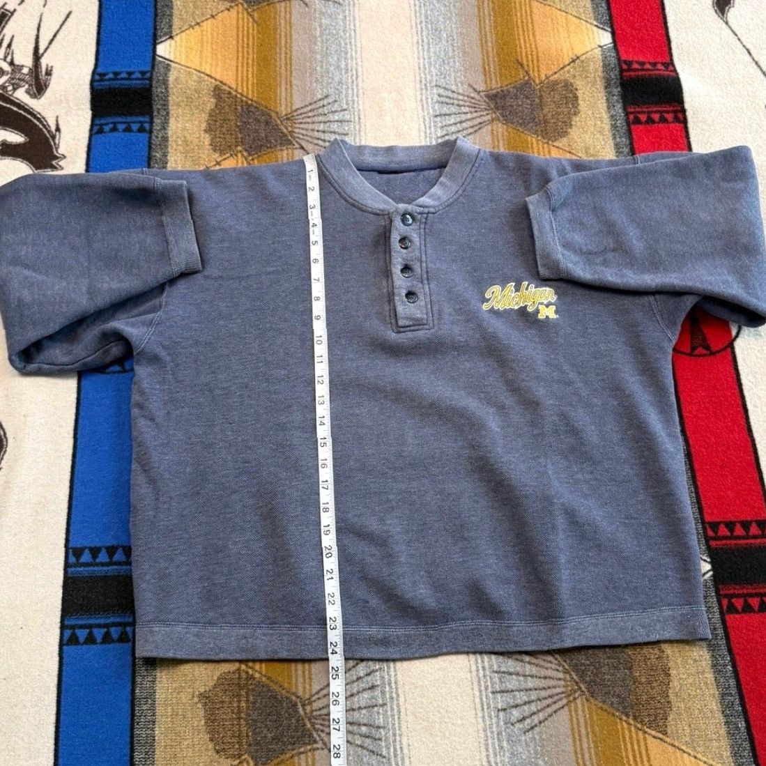 Vintage VINTAGE 90s University of Michigan Embroidered Sweatshirt Women XL Blue Size XL / US 12-14 / IT 48-50 - 7 Thumbnail