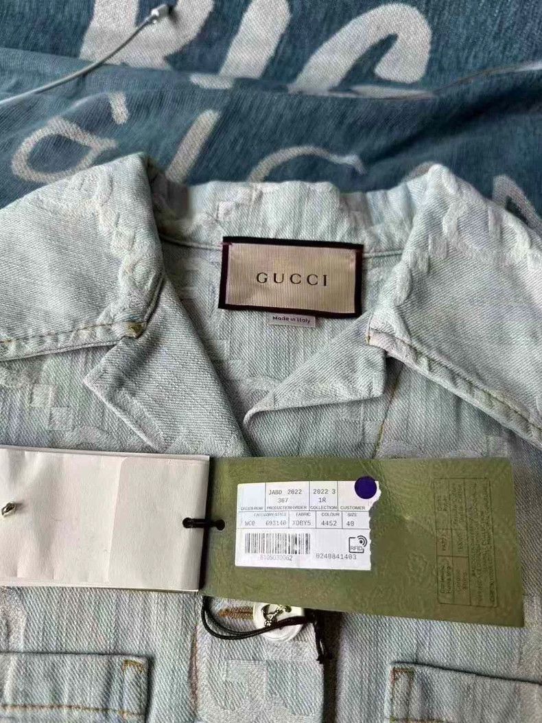 Gucci Gucci Denim Shirt with Logo Print-2506 Size US M / EU 48-50 / 2 - 3 Thumbnail
