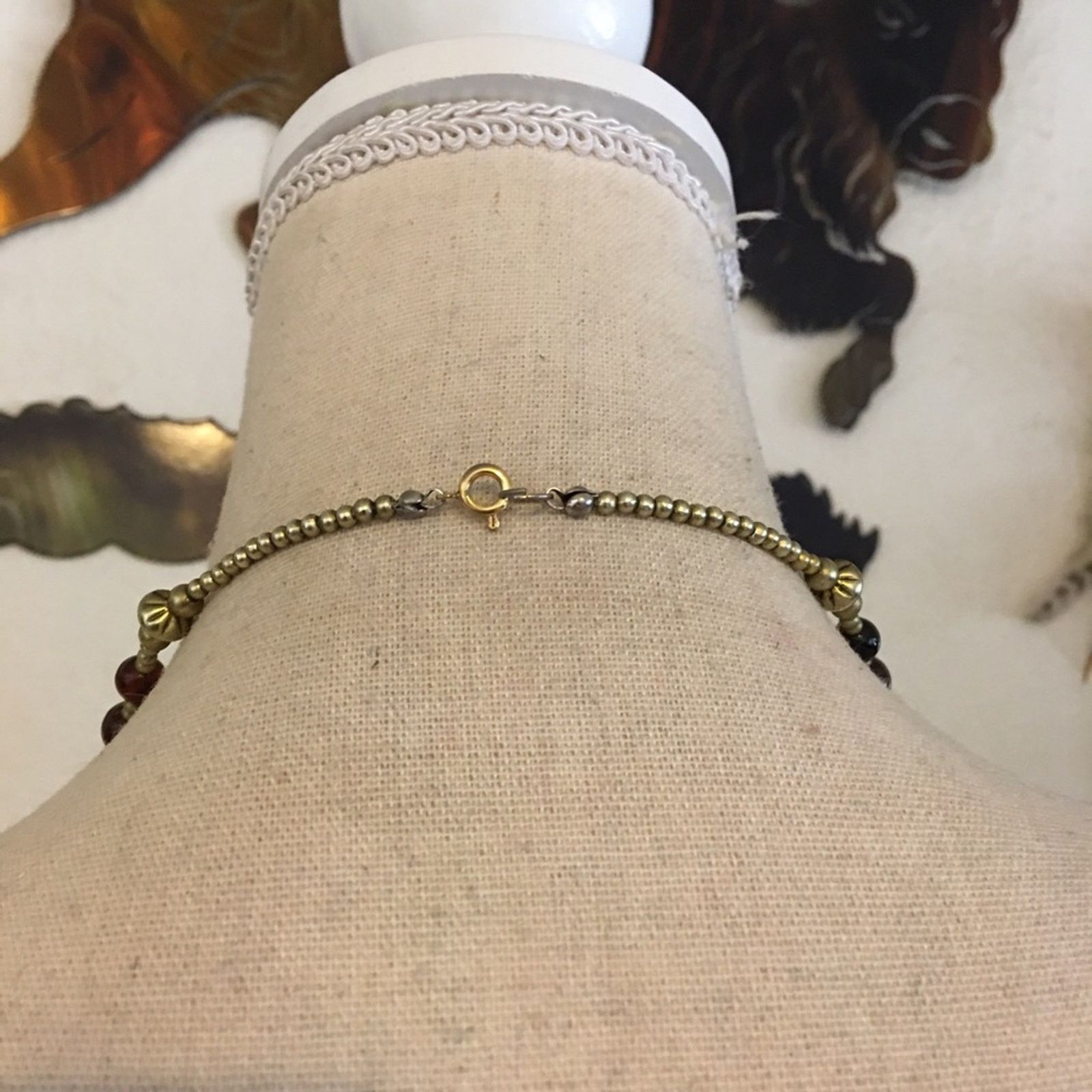 Vintage Vintage amber and gold tone beaded long necklace Size ONE SIZE - 5 Thumbnail