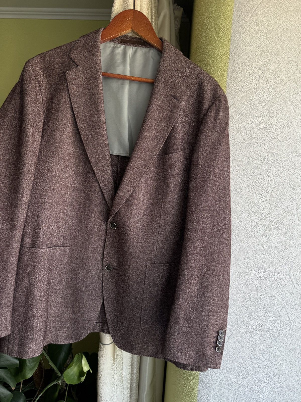 Suitsupply Suitsupply Ormezzano Cashmere Wool Blazer Burgundy Unlined Size 44S - 5 Thumbnail