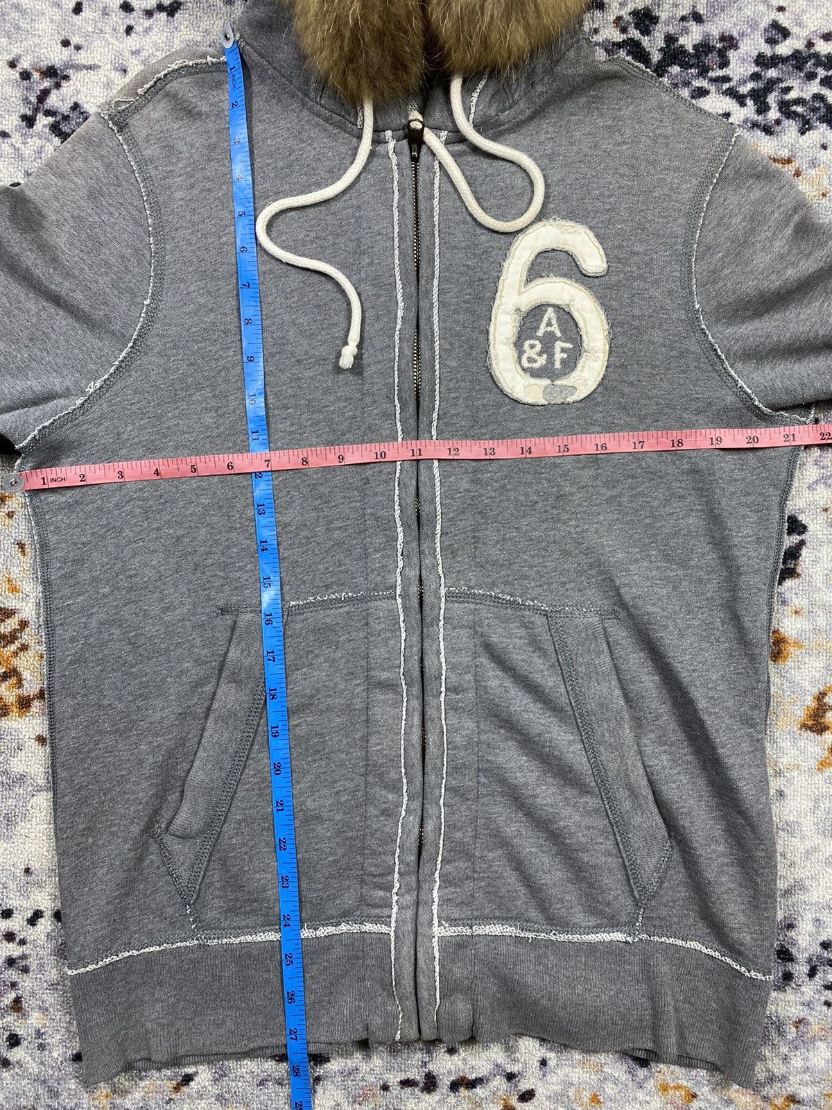 Abercrombie & Fitch Abercrombie&Fitch Faded Distressed Fur Zip Hoodie Ifsix lgb Size US M / EU 48-50 / 2 - 8 Thumbnail