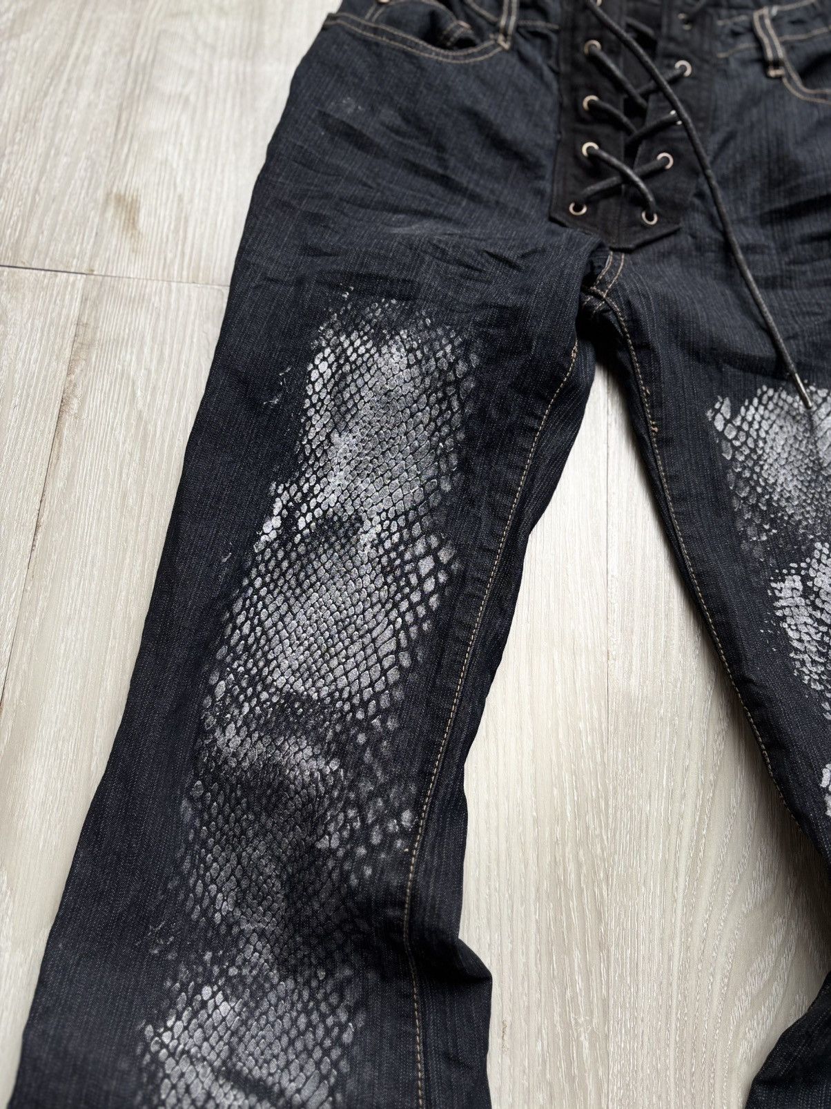 Japanese Brand Vg lace up flare jeans Size US 27 - 3 Thumbnail