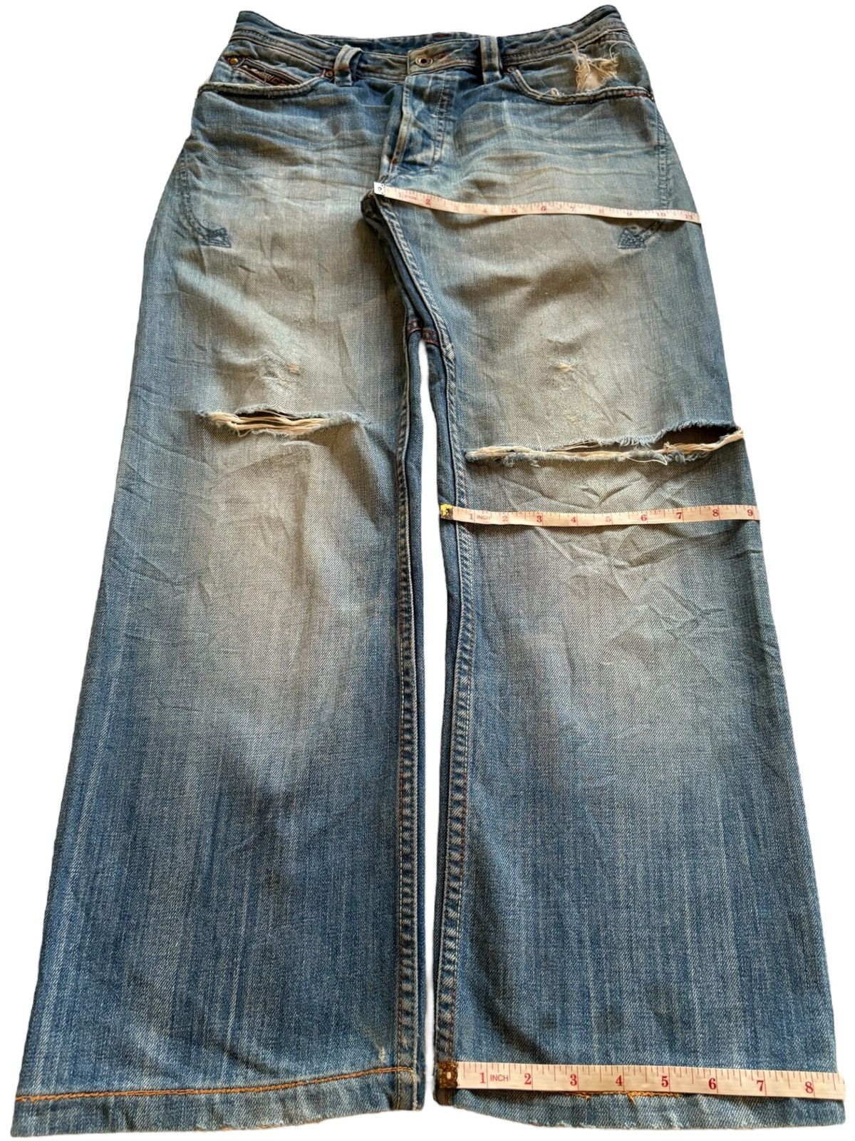 Diesel Vintage Italy Diesel Rusty Mud Wash Distress Rip Baggy Jean Size US 30 / EU 46 - 15 Thumbnail