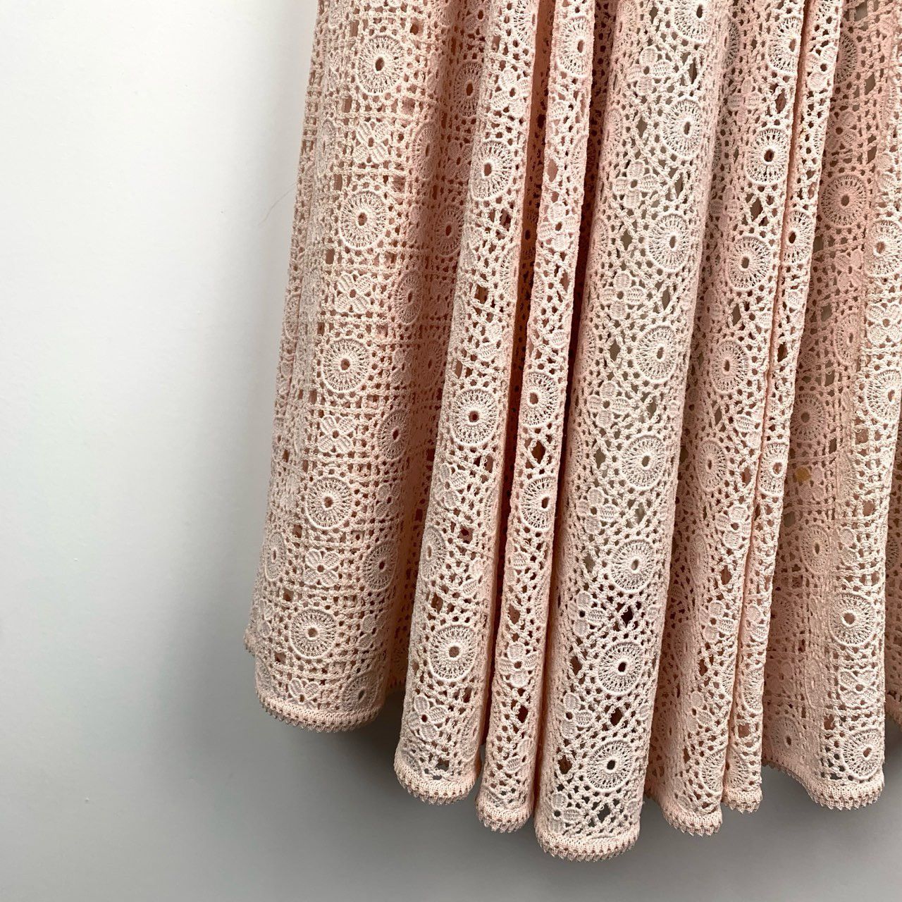 Dior Dior Crochet Lace Round Neck Pink Silk Sleeveless Dress Size S / US 4 / IT 40 - 4 Thumbnail