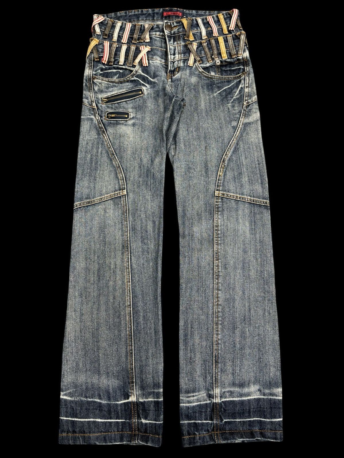 Seditionaries 💥Twsted Leg Double Waist💥Very Rare C.ien Zipper Denim F484 Size US 31 - 2 Thumbnail