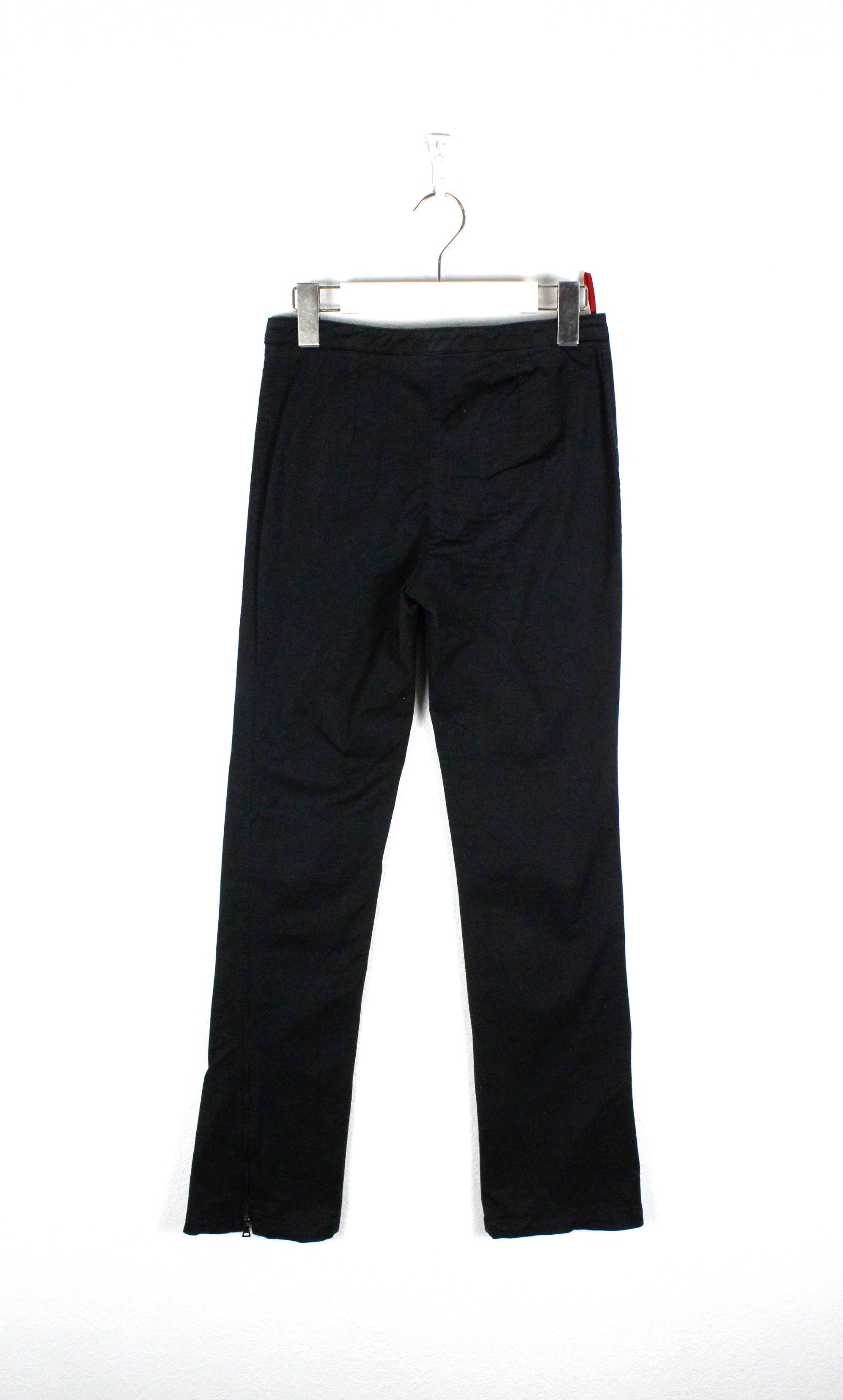 Prada Womens Prada Y2K Red Rubber Logo Moto Track Cotton Pants Size 25" / US 0 / IT 36 - 6 Thumbnail