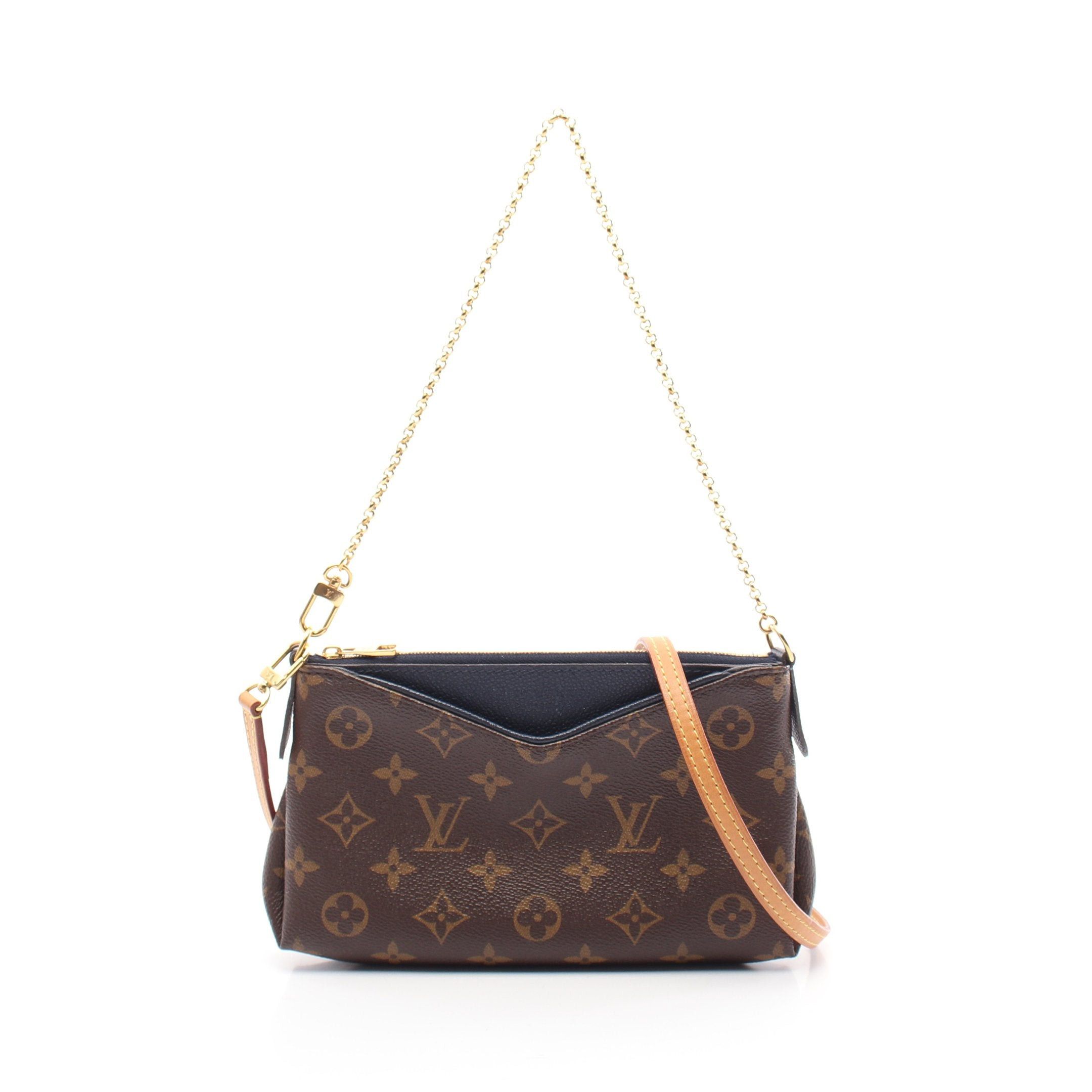 Louis Vuitton Louis Vuitton Pallas Clutch Monogram Marine Chain Handbag Leather Brown Navy Size ONE SIZE - 1 Thumbnail