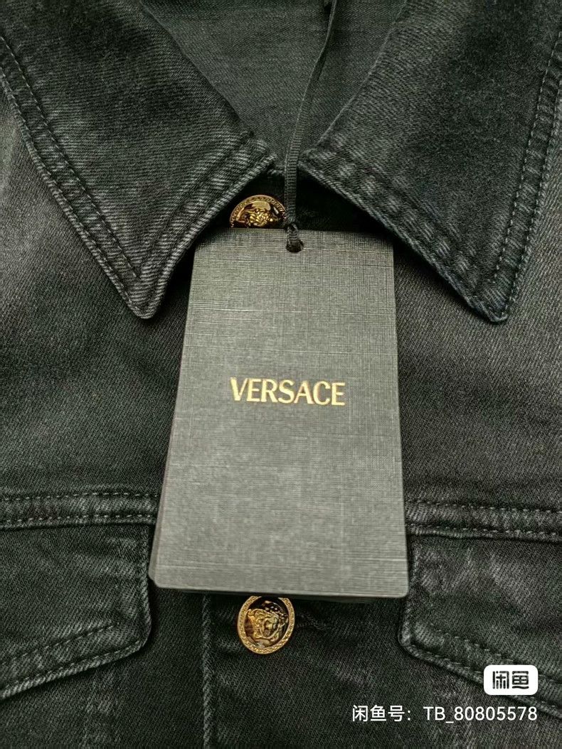 Versace Versace A denim jacket with a lapel single breast and long Size US M / EU 48-50 / 2 - 2 Thumbnail