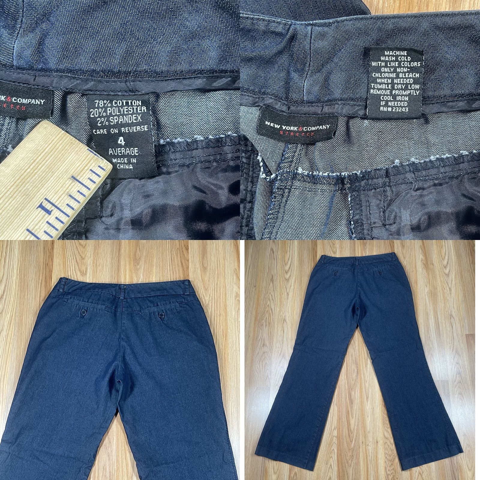 Vintage VINTAGE New York & Company Jeans Womens 4 Flare Leg Mid Rise Stretch Blue Denim Pants Jeans Size 27" / US 4 / IT 40 - 9 Thumbnail